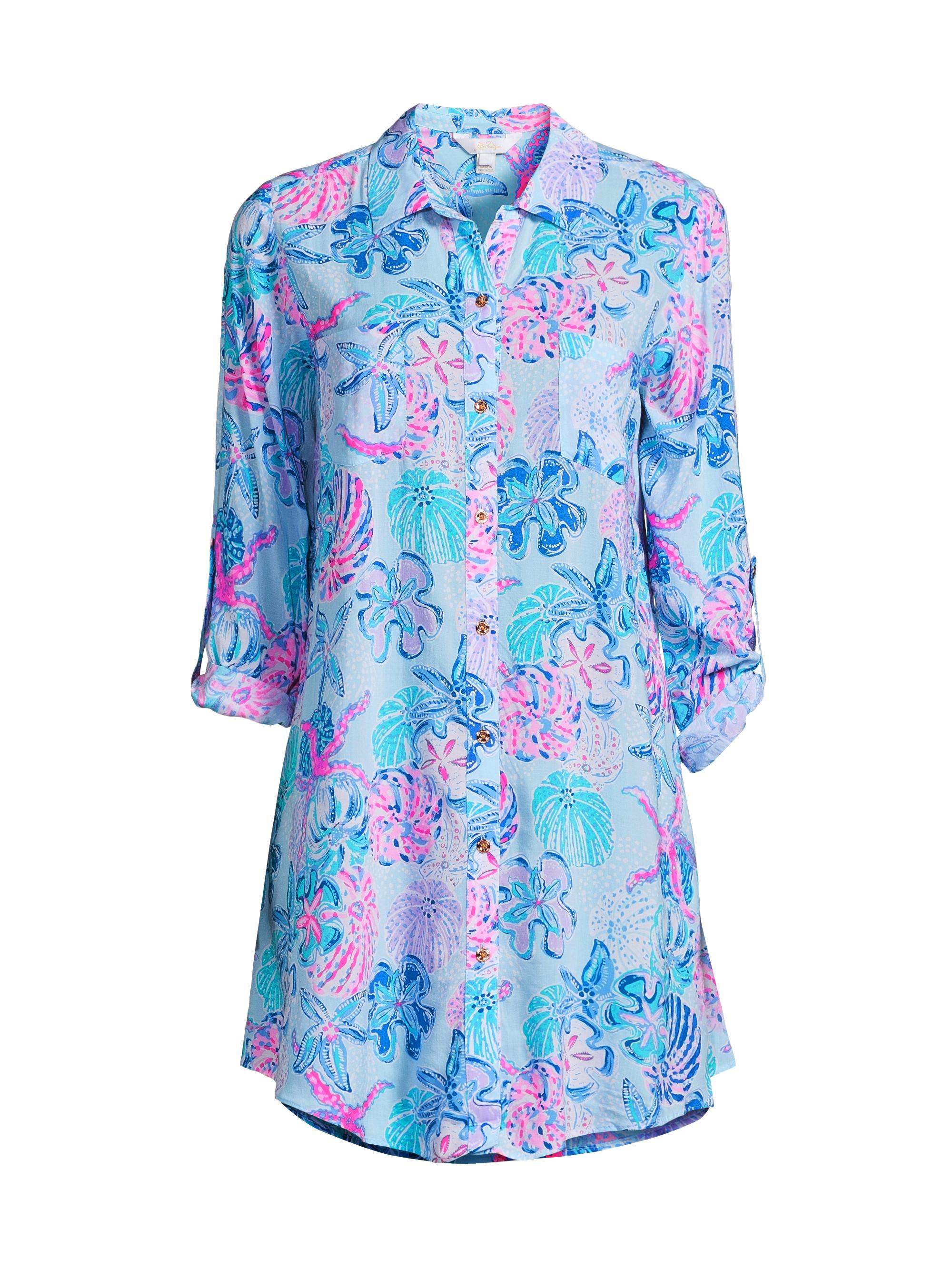 Lilly Pulitzer Women's Natalie Shirtdress Coverup - Multi Bahamas Beachcomber