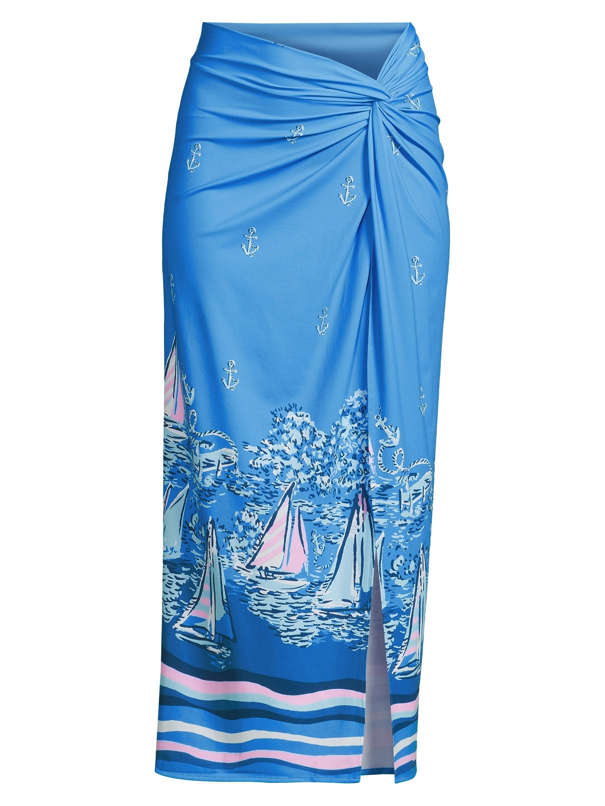 Lilly Pulitzer Women's Leevy Skirt Coverup - Lunar Blue Lil Nauti Engineer