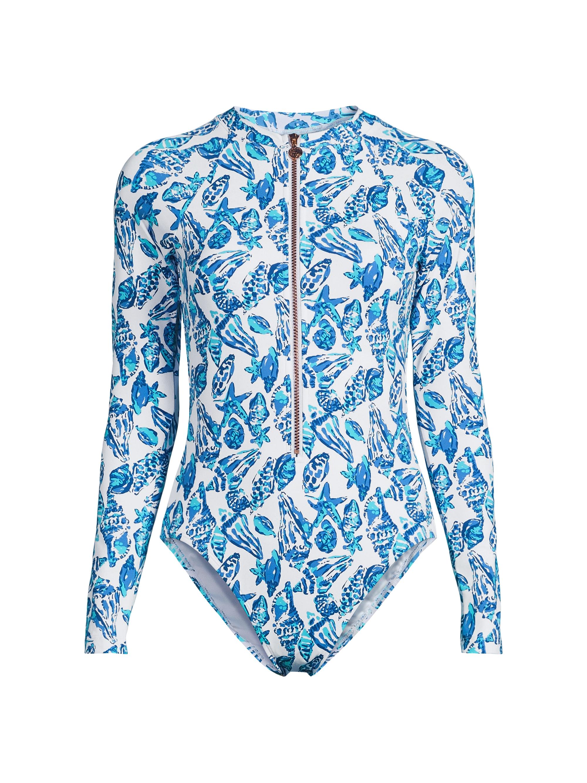 Lilly Pulitzer Women's Randee Rashguard UPF 50+ - Resort White Shell Collector