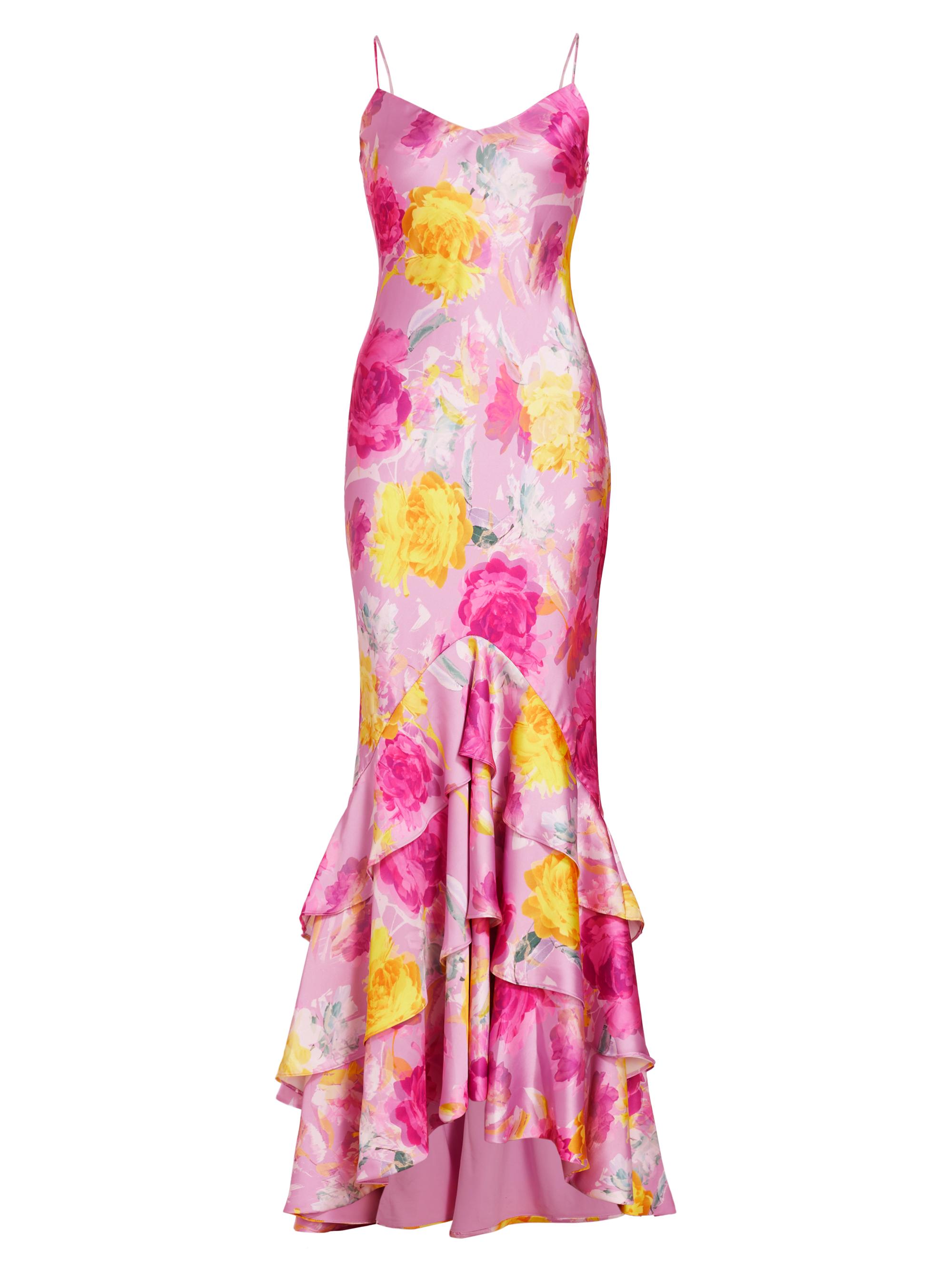 ML Monique Lhuillier Women's Seraphine Floral Satin Mermaid Gown - Blooming Peonies