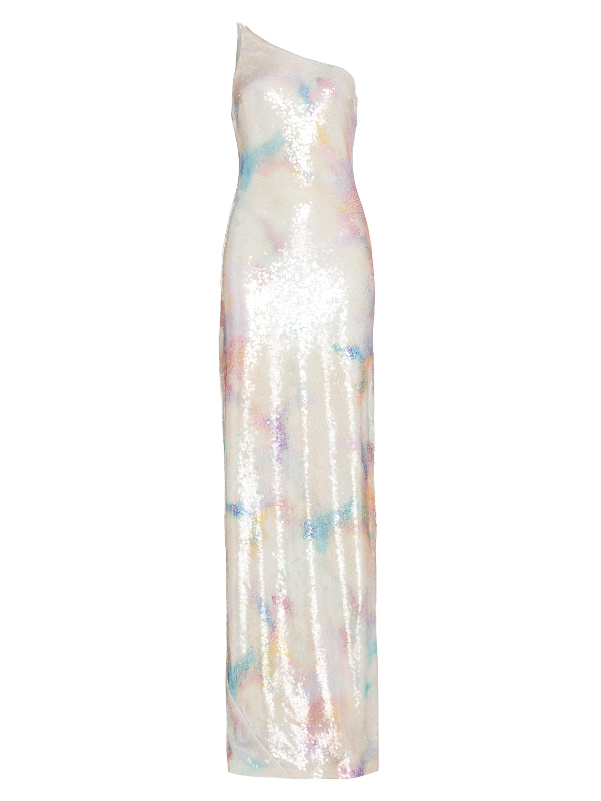 ML Monique Lhuillier Women's Paige Sequined One-Shoulder Gown - Golden Sky