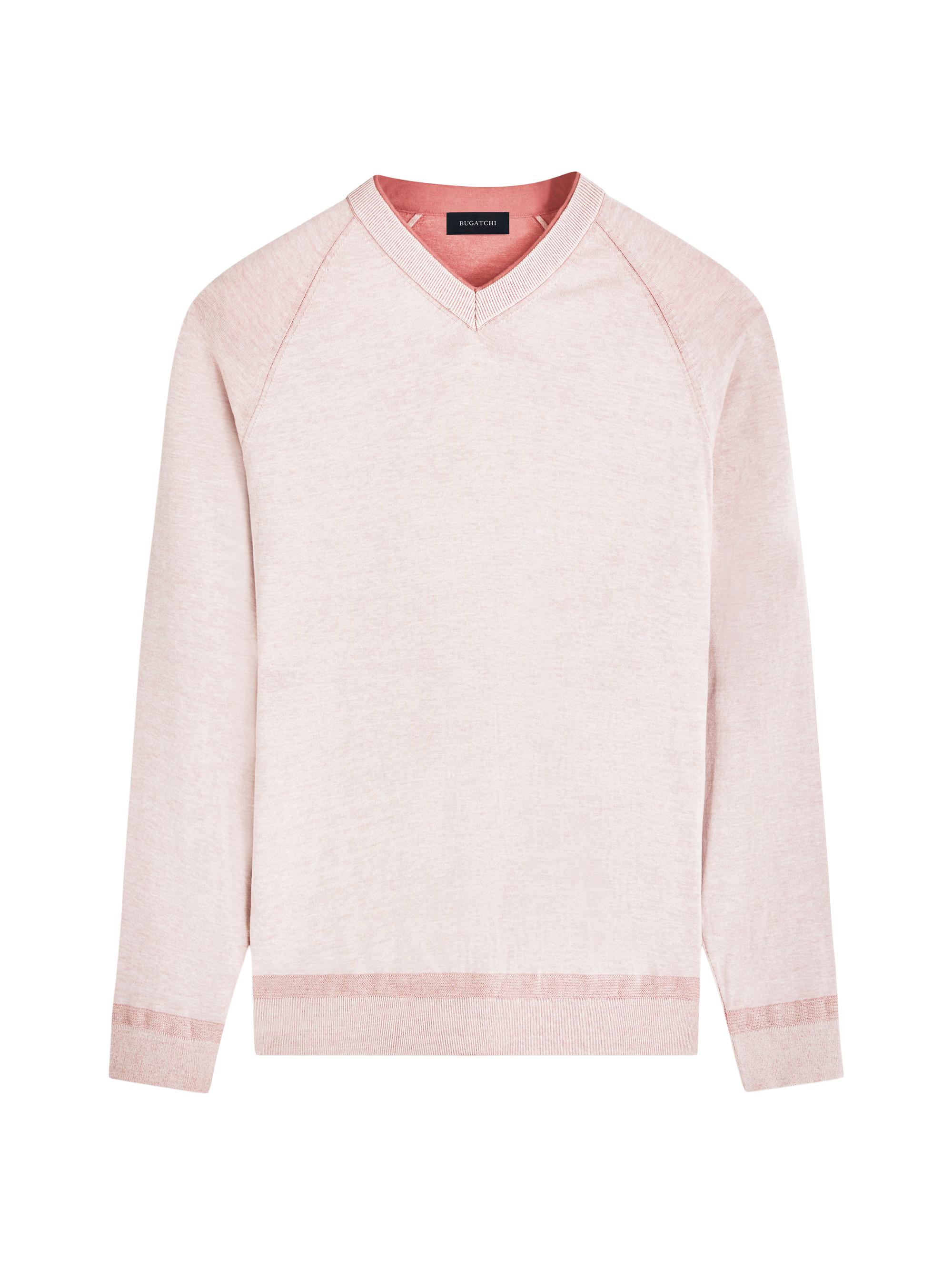 Bugatchi Men's Cotton-Silk V-Neck Sweater - Dusty Pink