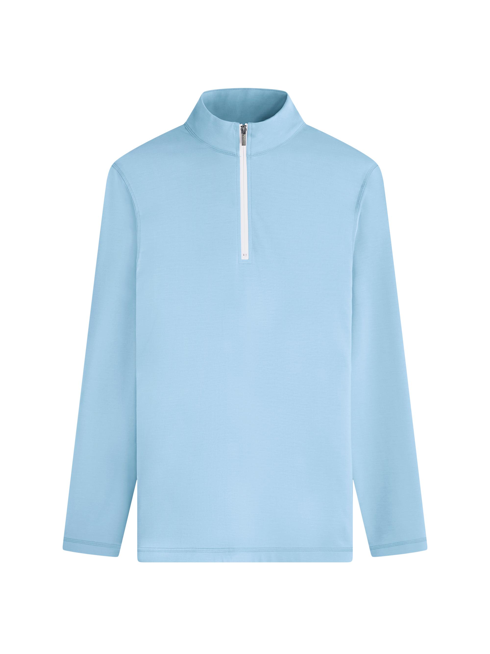 Bugatchi Men's Long-Sleeve Quarter-Zip Top - Sky