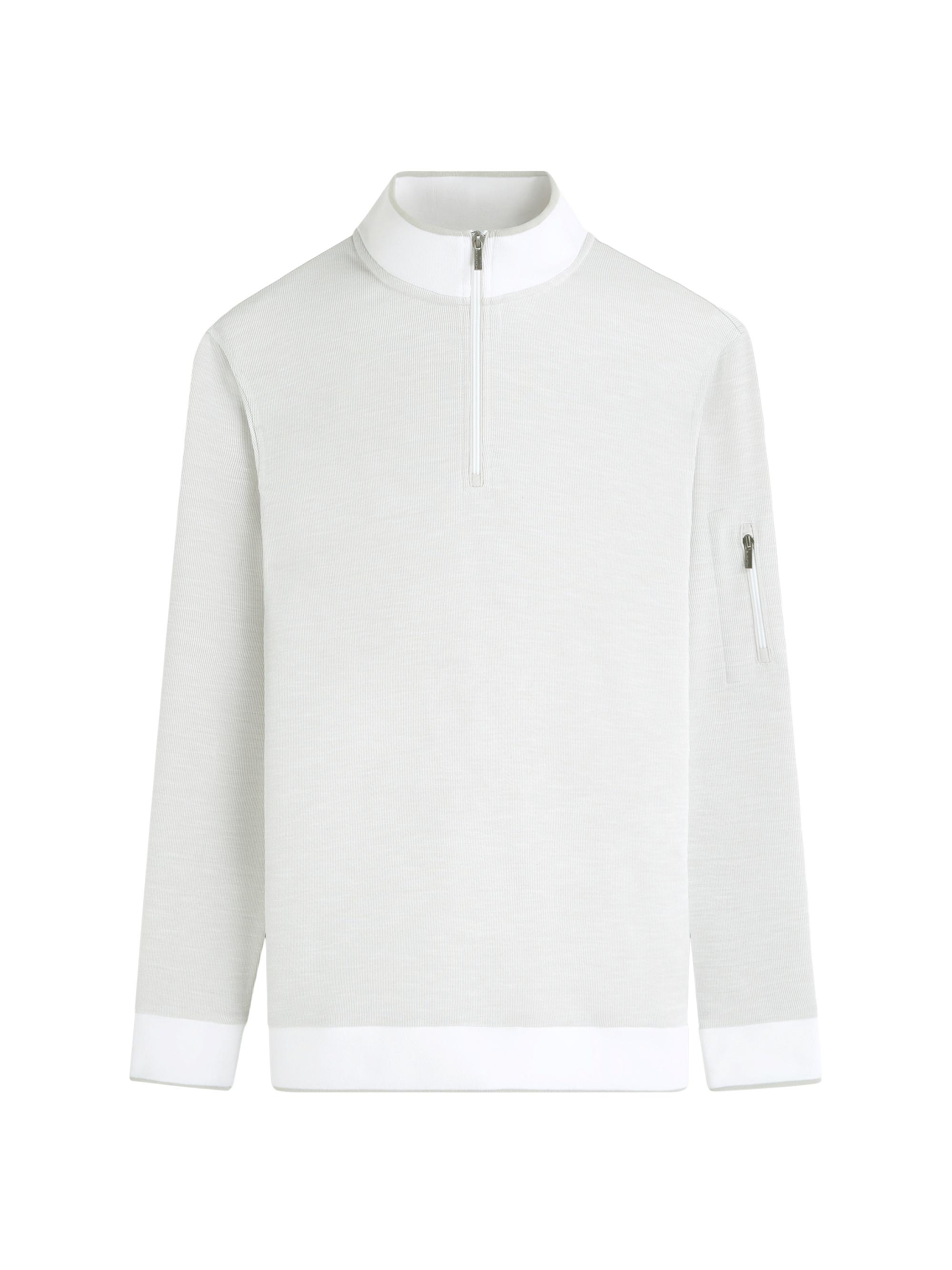 Bugatchi Men's Long-Sleeve Quarter-Zip Sweater - White
