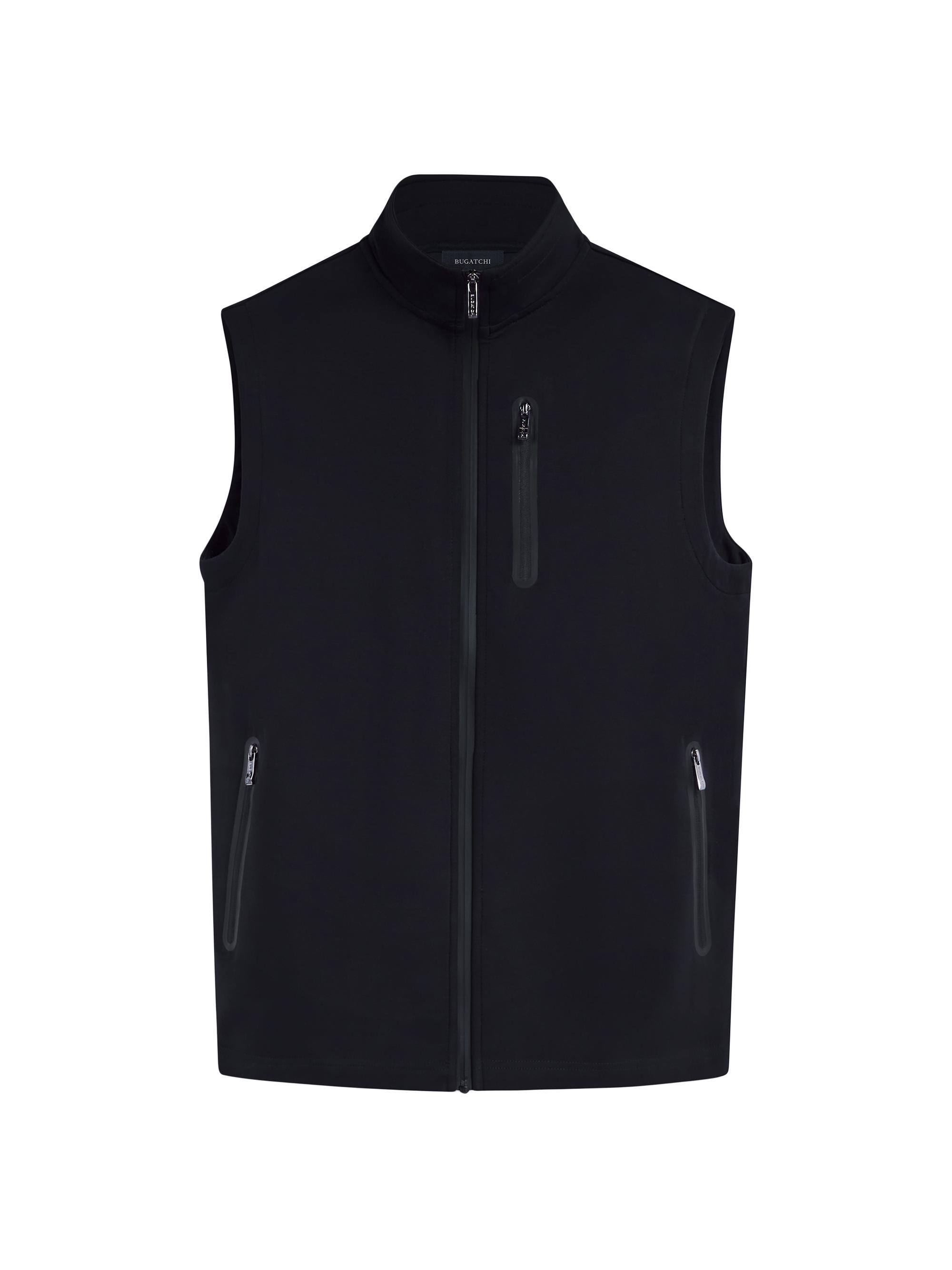 Bugatchi Men's Knit Zip-Front Vest - Navy