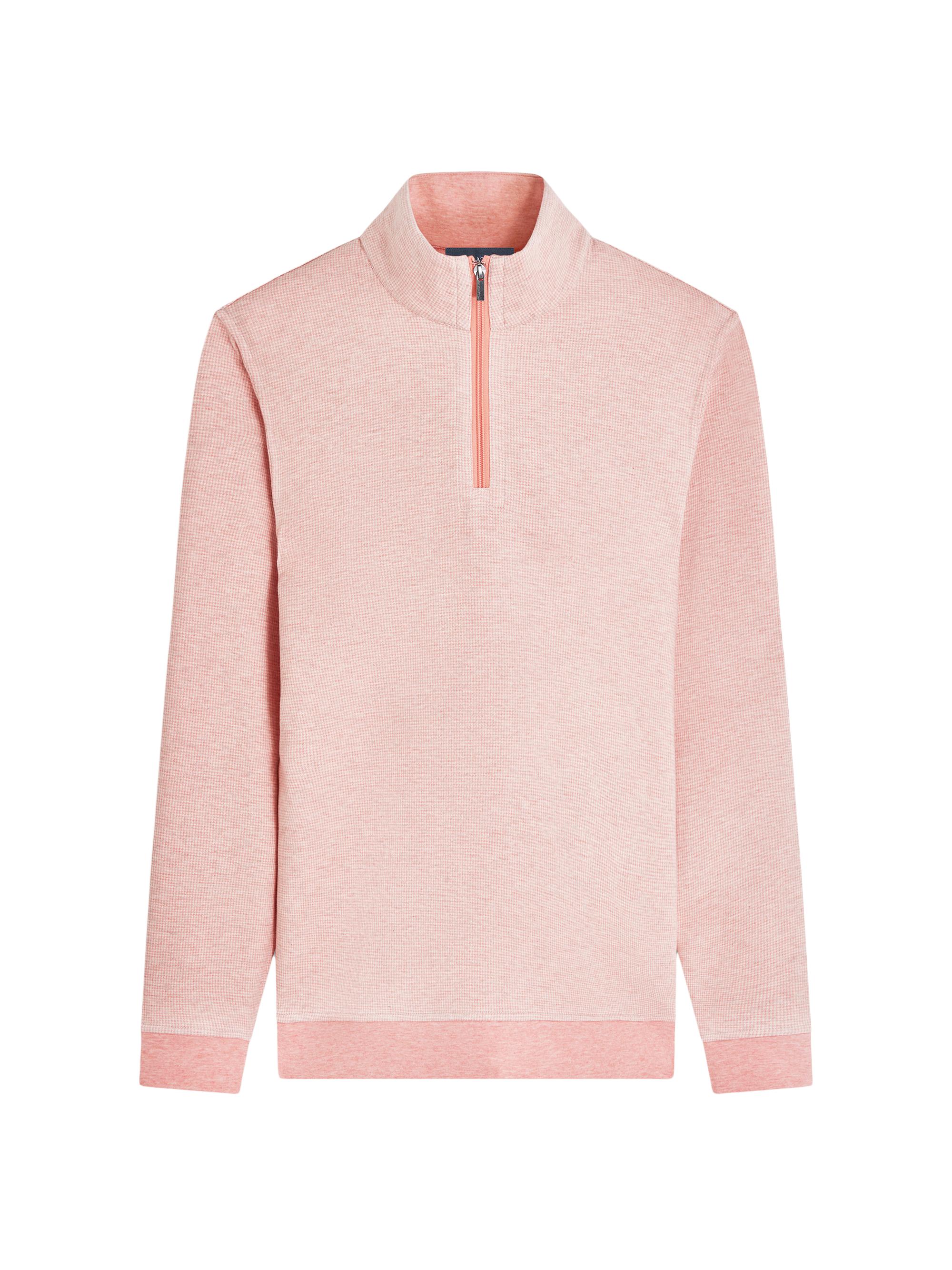 Bugatchi Men's Cotton-Blend Quarter-Zip Sweatshirt - Salmon