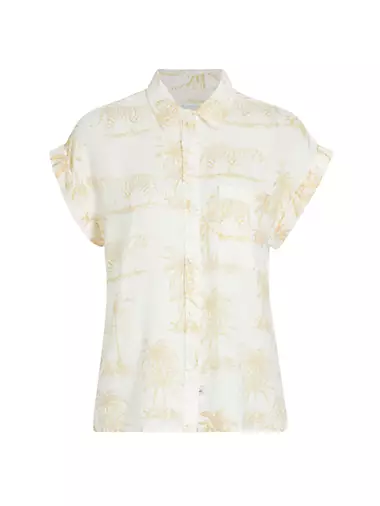 Whitney Tiger Linen-Blend Shirt