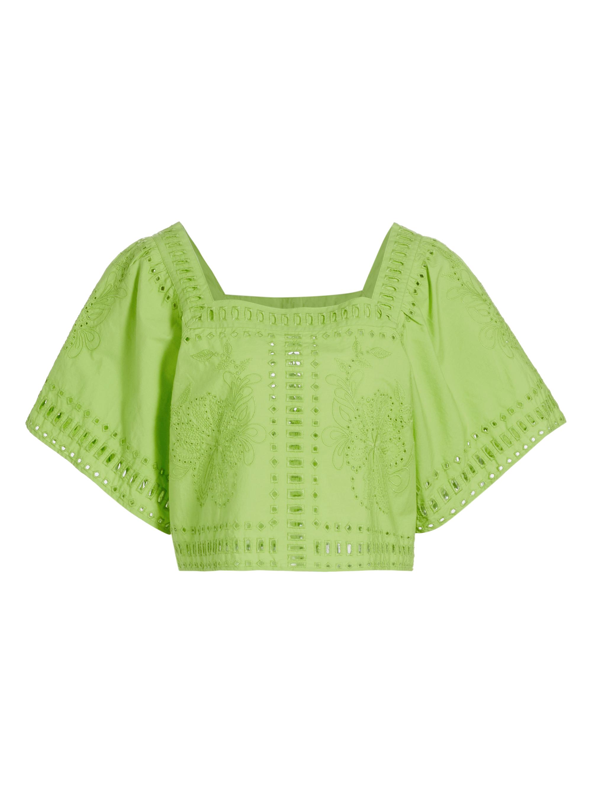 Rails Women's Laine Eyelet Square Neck Top - Island Green