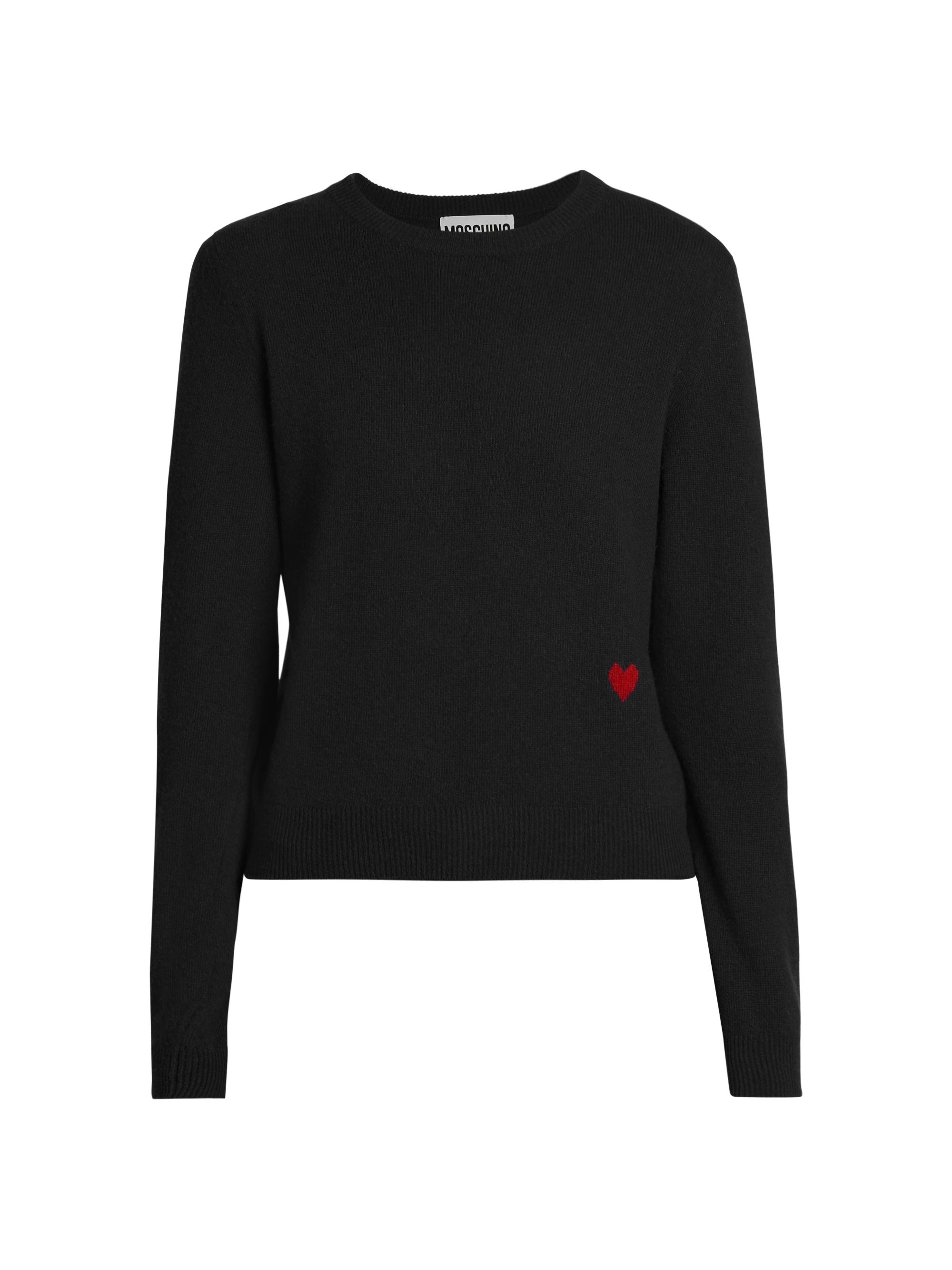 Moschino Women's Wool-Cashmere Heart Sweater - Black
