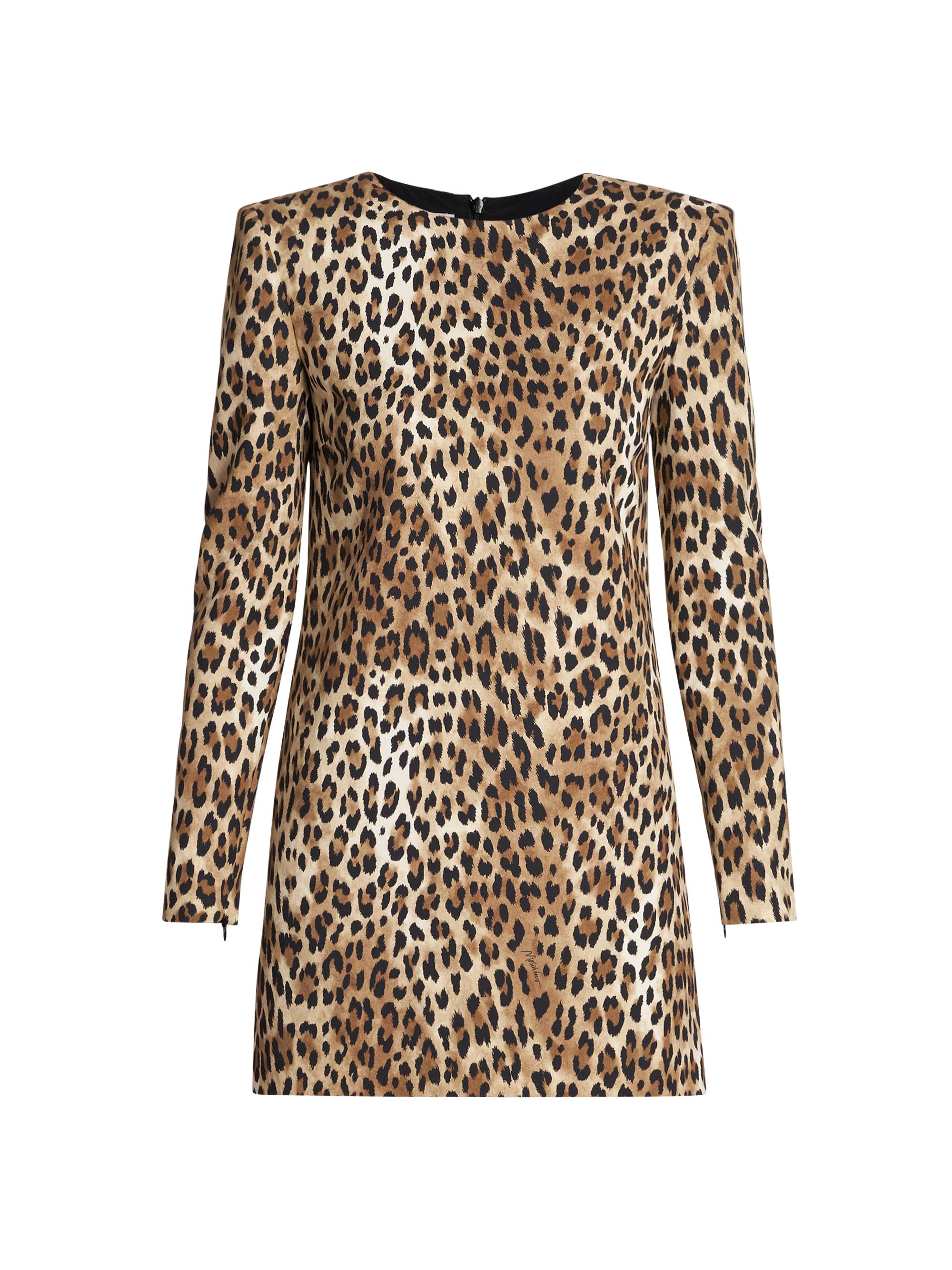 Moschino Women's Leopard Long-Sleeve Minidress