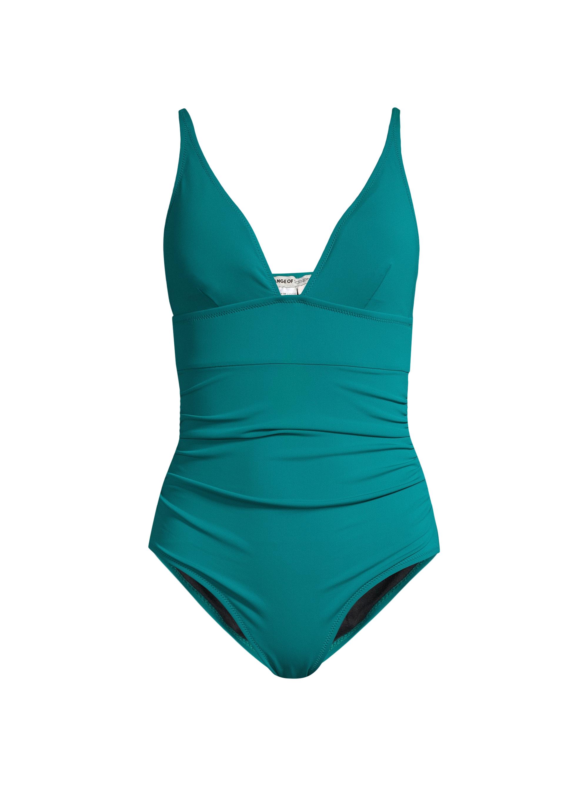 Change of Scenery Women's Niki V-Neck One-Piece Swimsuit - Petrol