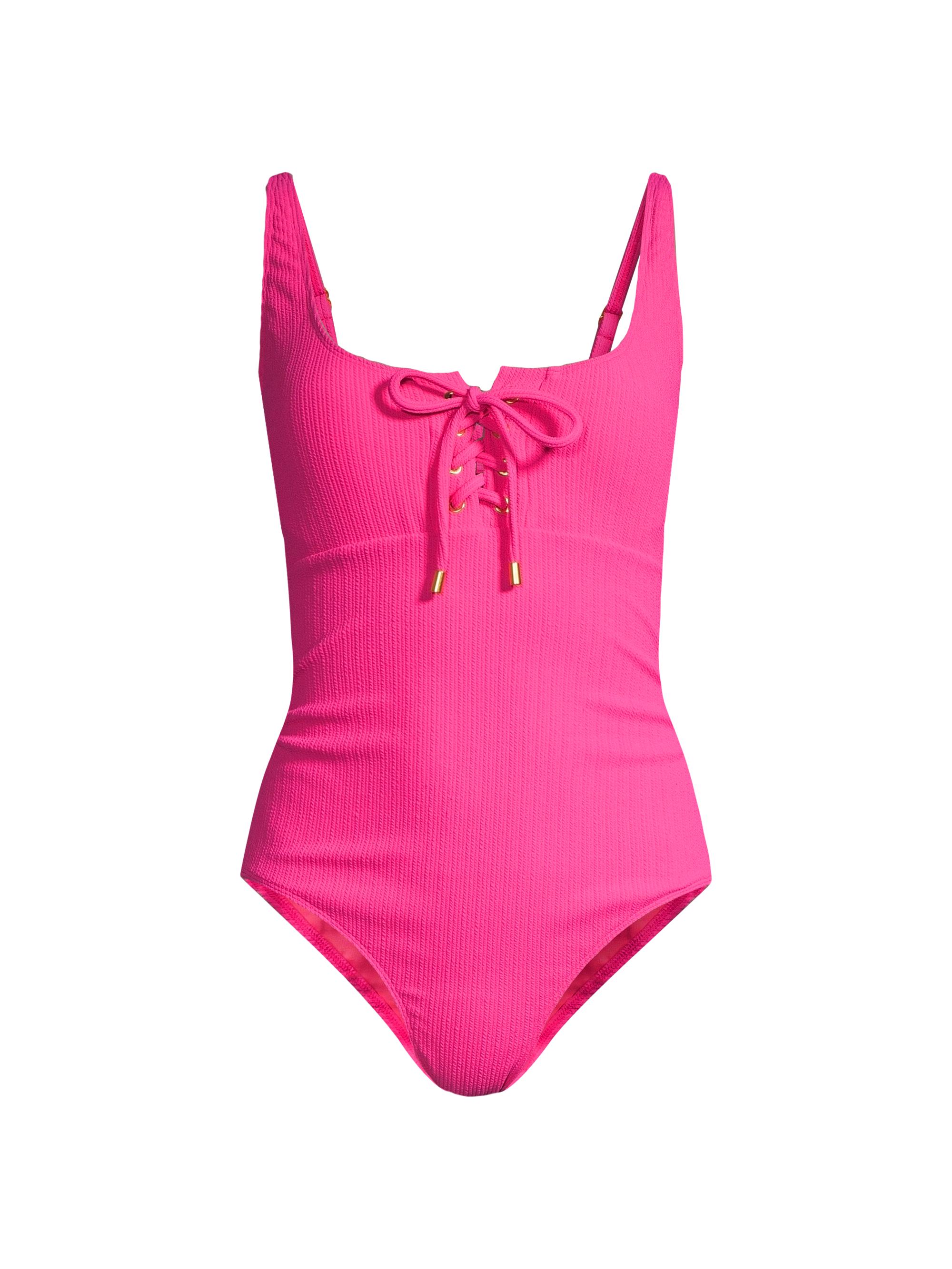Change of Scenery Women's Taylor Lace-Up One-Piece Swimsuit - Shocking Pink