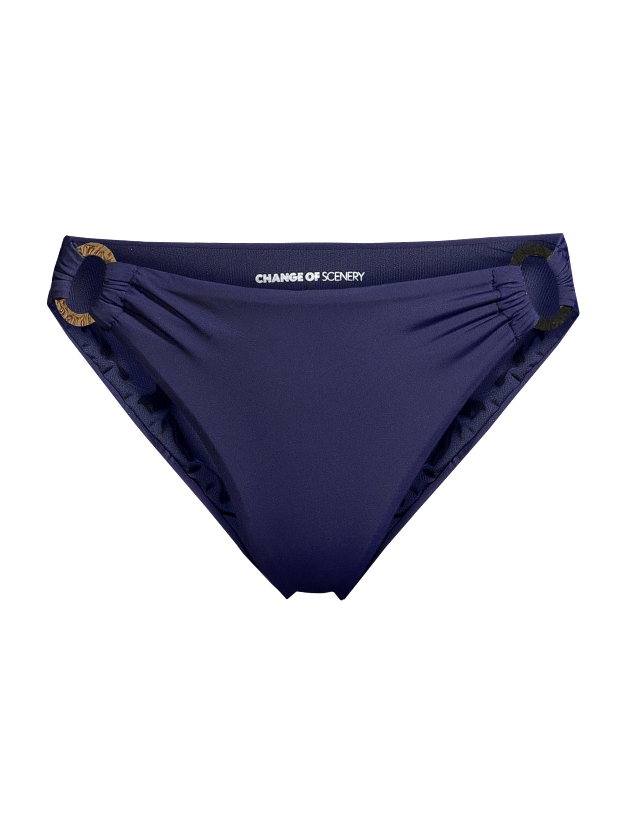 Change of Scenery Women's Ring Insert Bikini Bottom - Navy