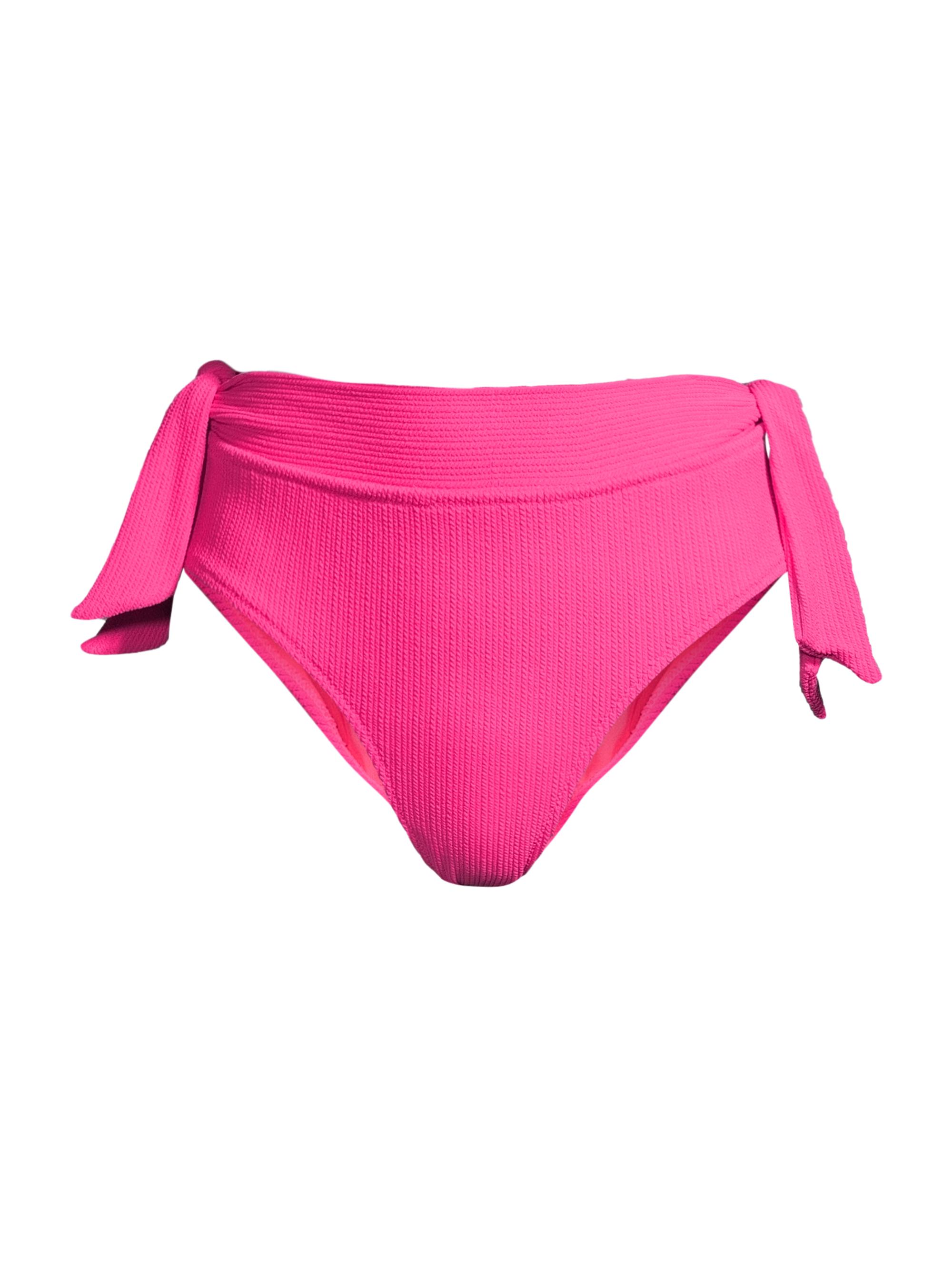 Change of Scenery Women's Double-Tie Mid-Rise Bikini Bottom - Shocking Pink