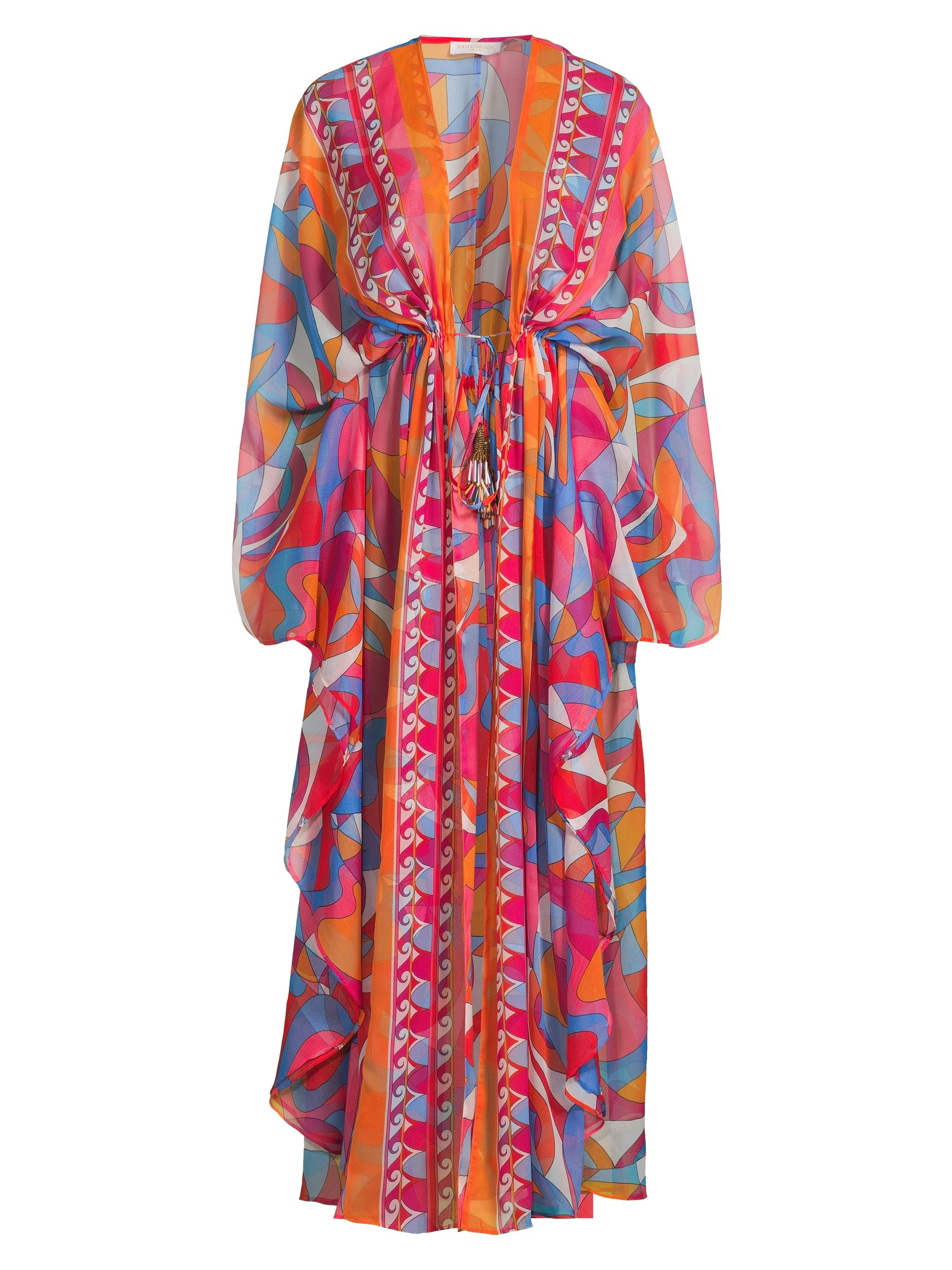 Ramy Brook Women's Phebe Printed Tie-Waist Maxi Dress - Apricot Multi