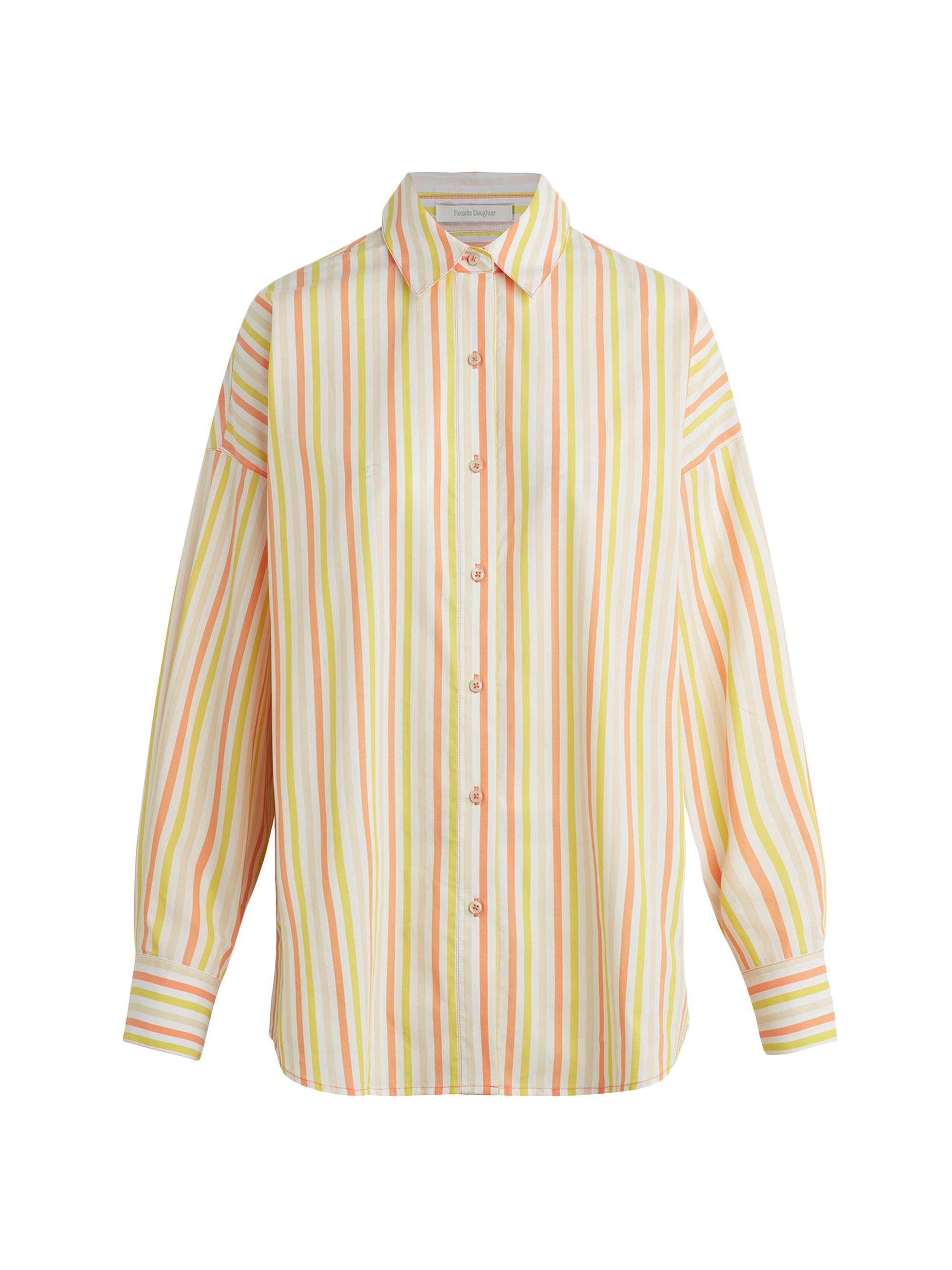 Favorite Daughter Women's The Ex-Boyfriend Striped Cotton Shirt - Sorbetto Stripe