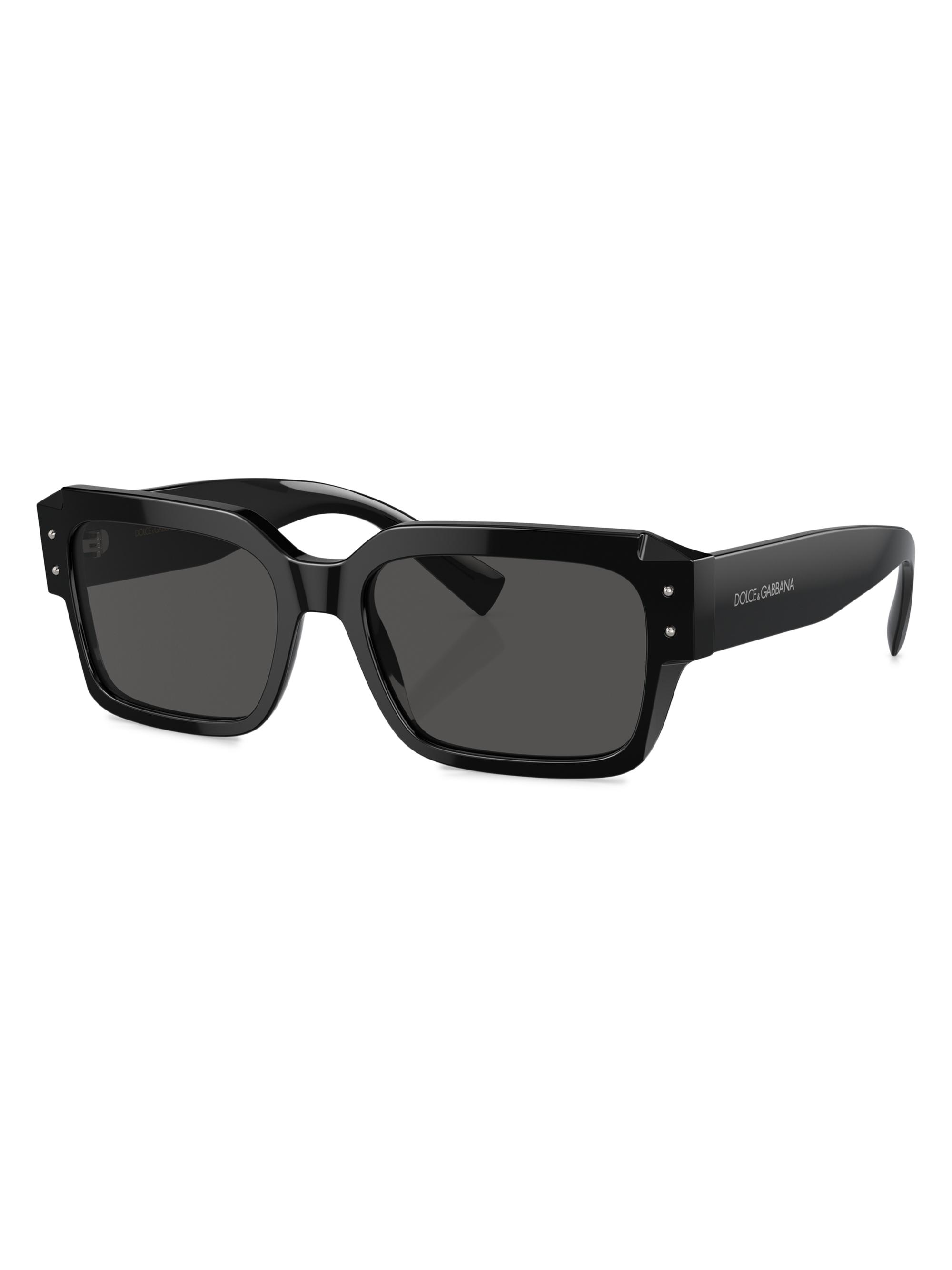 Dolce & Gabbana Men's 56MM Square Sunglasses - Black Dark Grey
