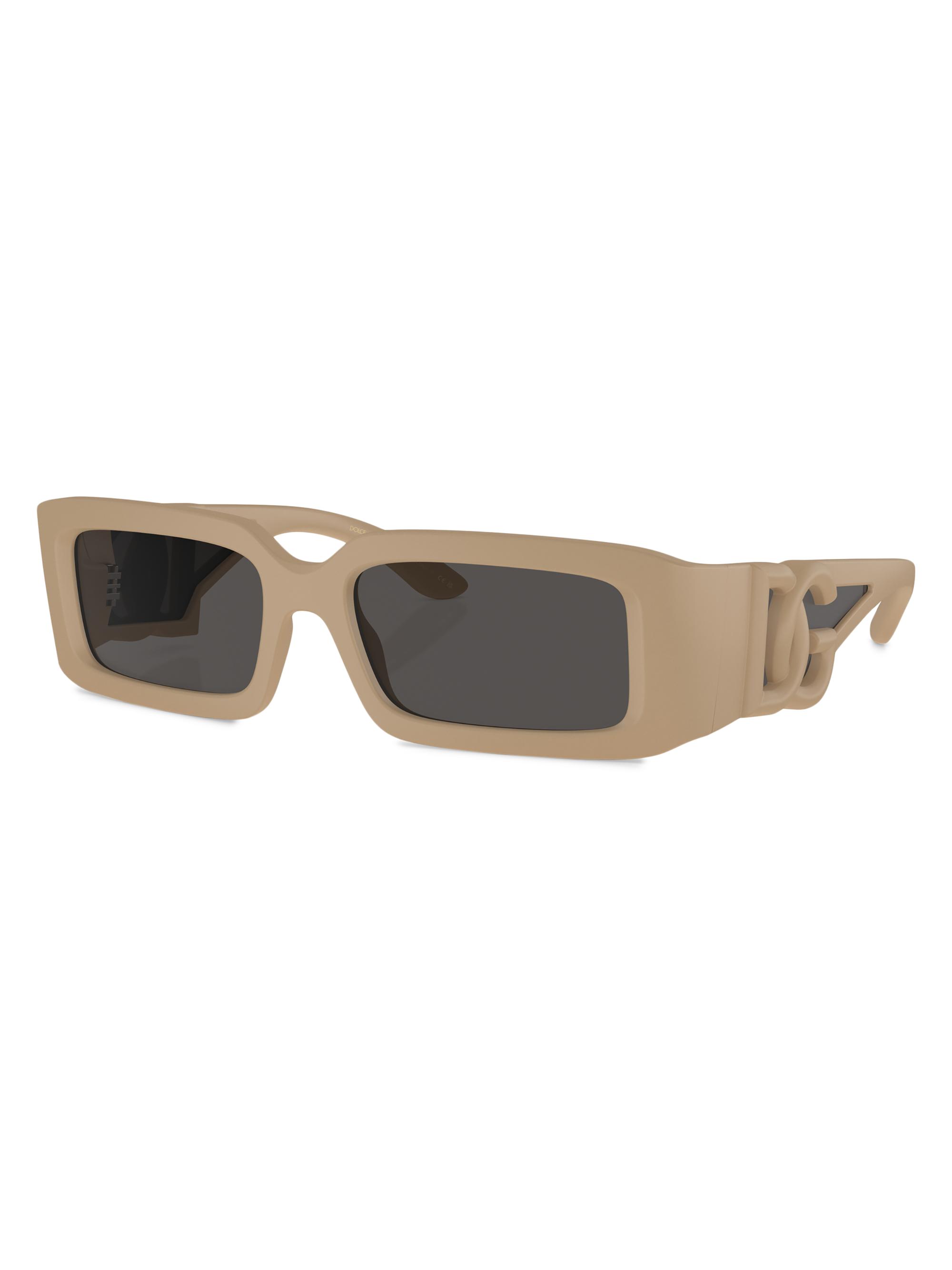 Dolce & Gabbana Men's 53MM Rectangular Sunglasses - Sand Dark Grey