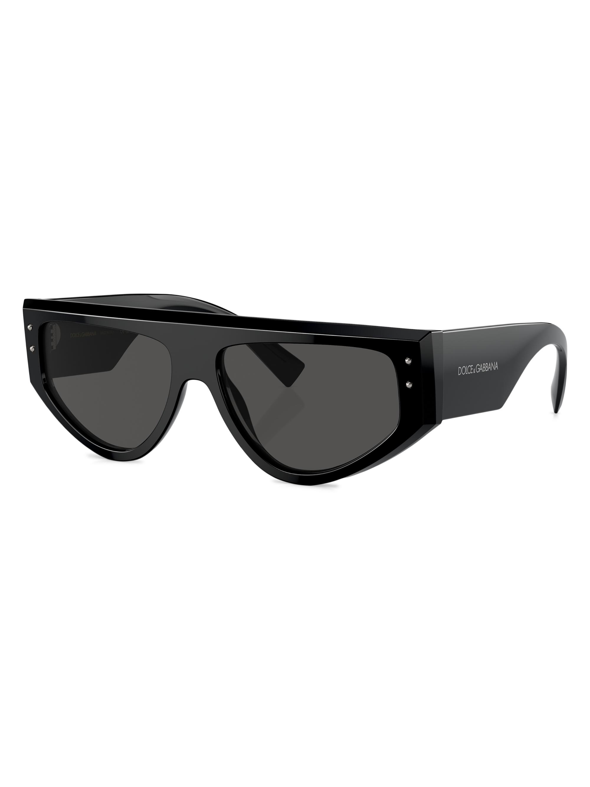 Dolce & Gabbana Men's 57MM Rectangular Sunglasses - Black Dark Grey