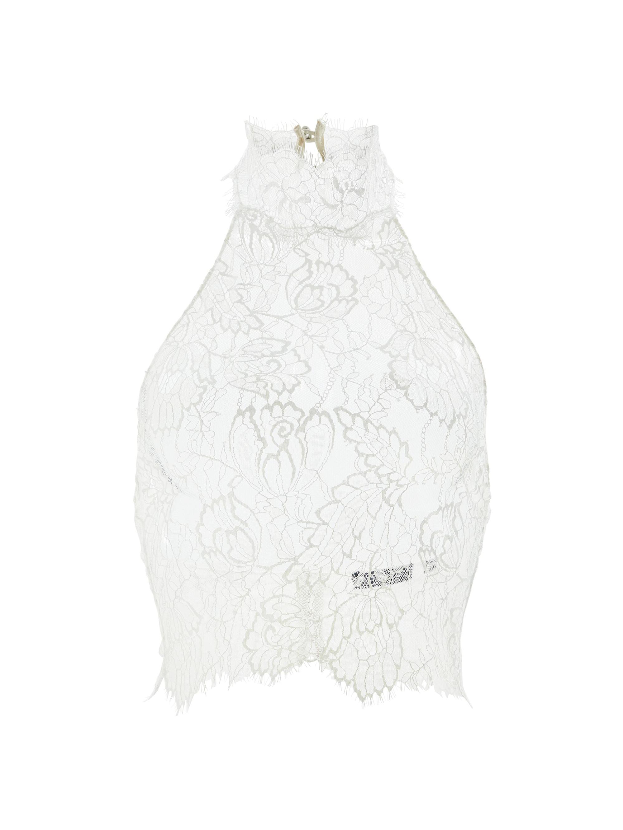 Retrofête Women's Violet Lace Top - White