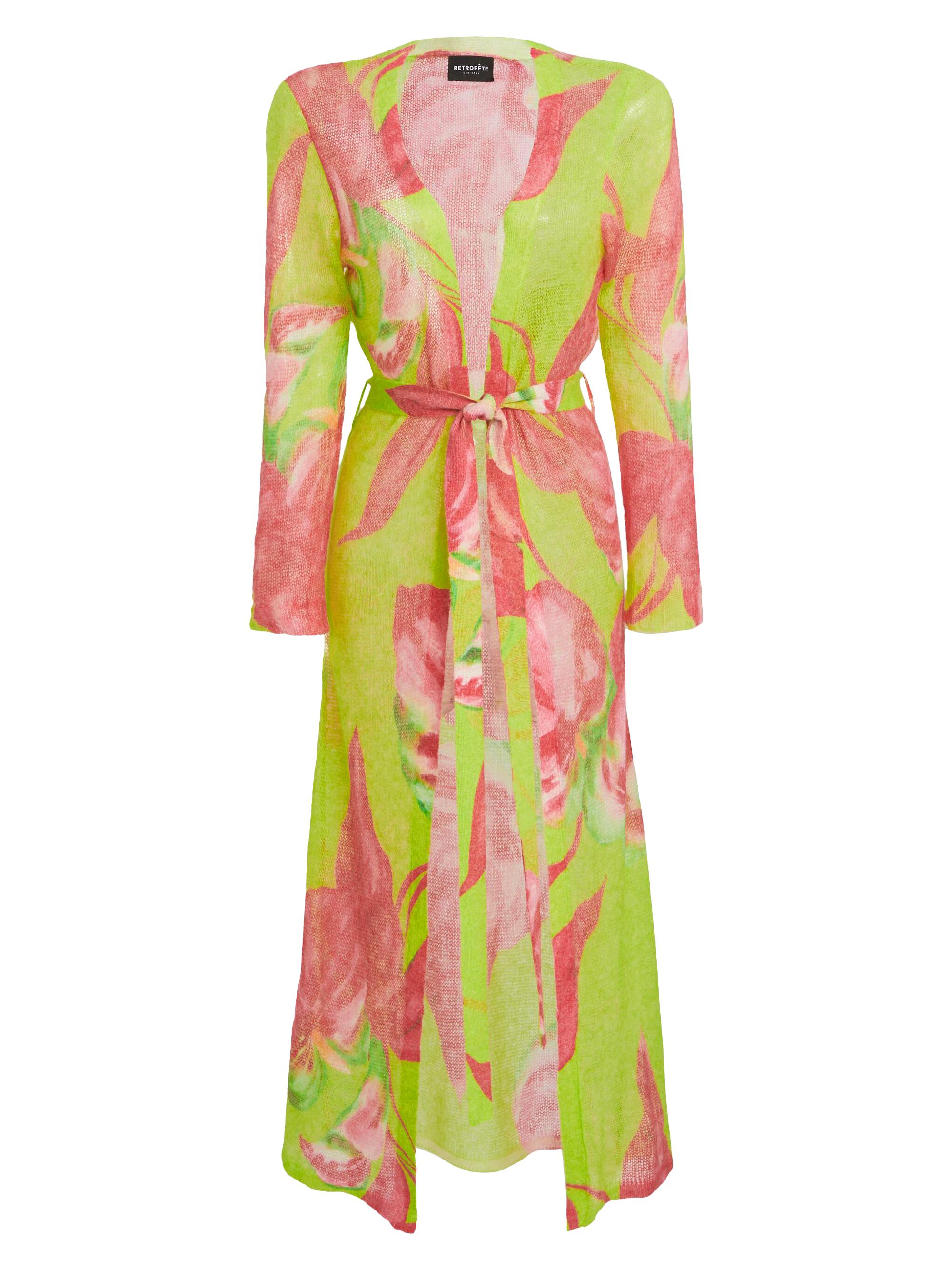 Retrofête Women's Cruz Knit Duster - Lime Anthurium