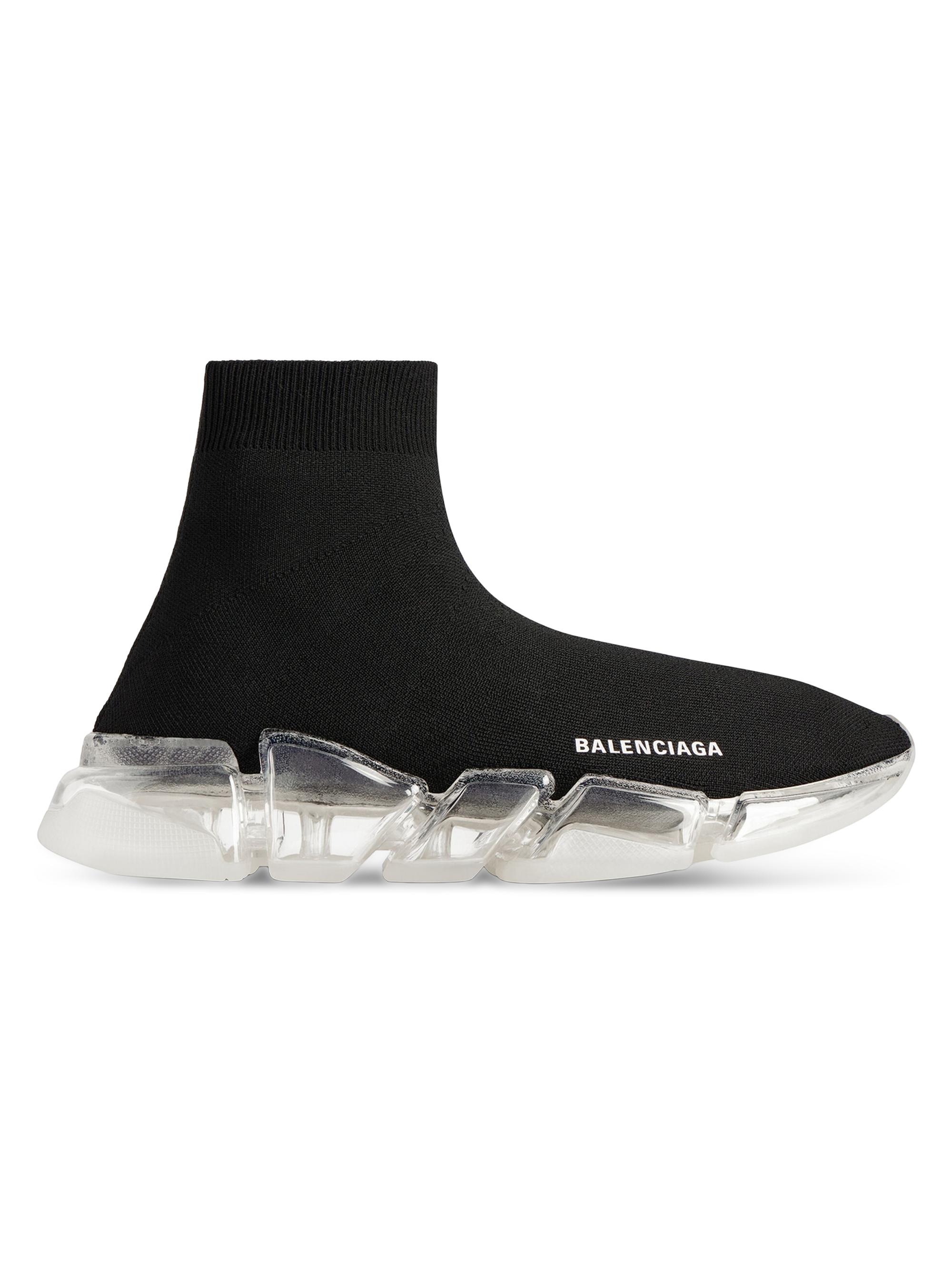 靴 BALENCIAGA SPEED TRAINER CLEARSOLE Balenciaga Speed 2.0 Light Clear Sole Sky Blue Sock Trainer