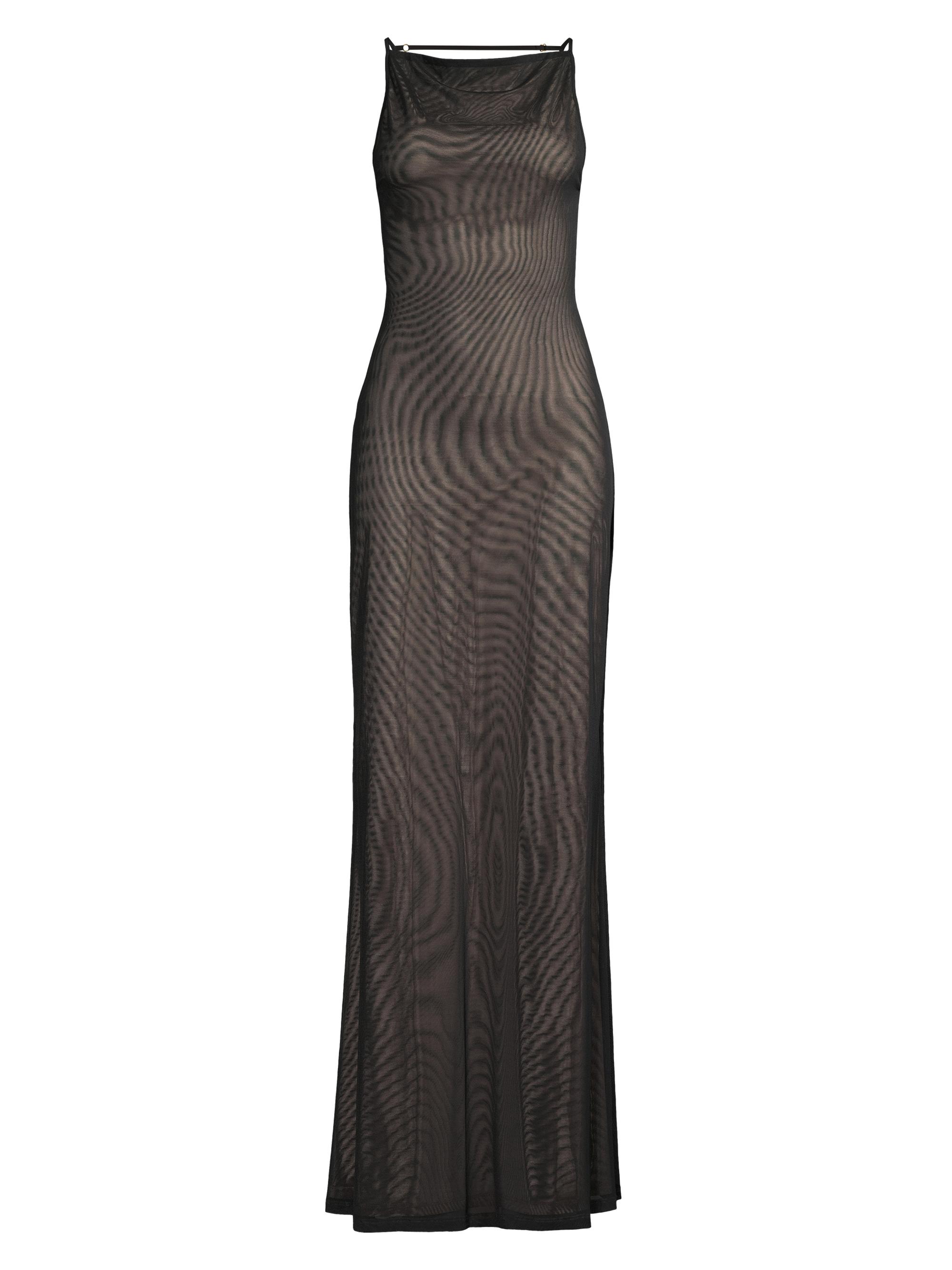 Misha Women's Nina Ripple Mesh Gown - Black