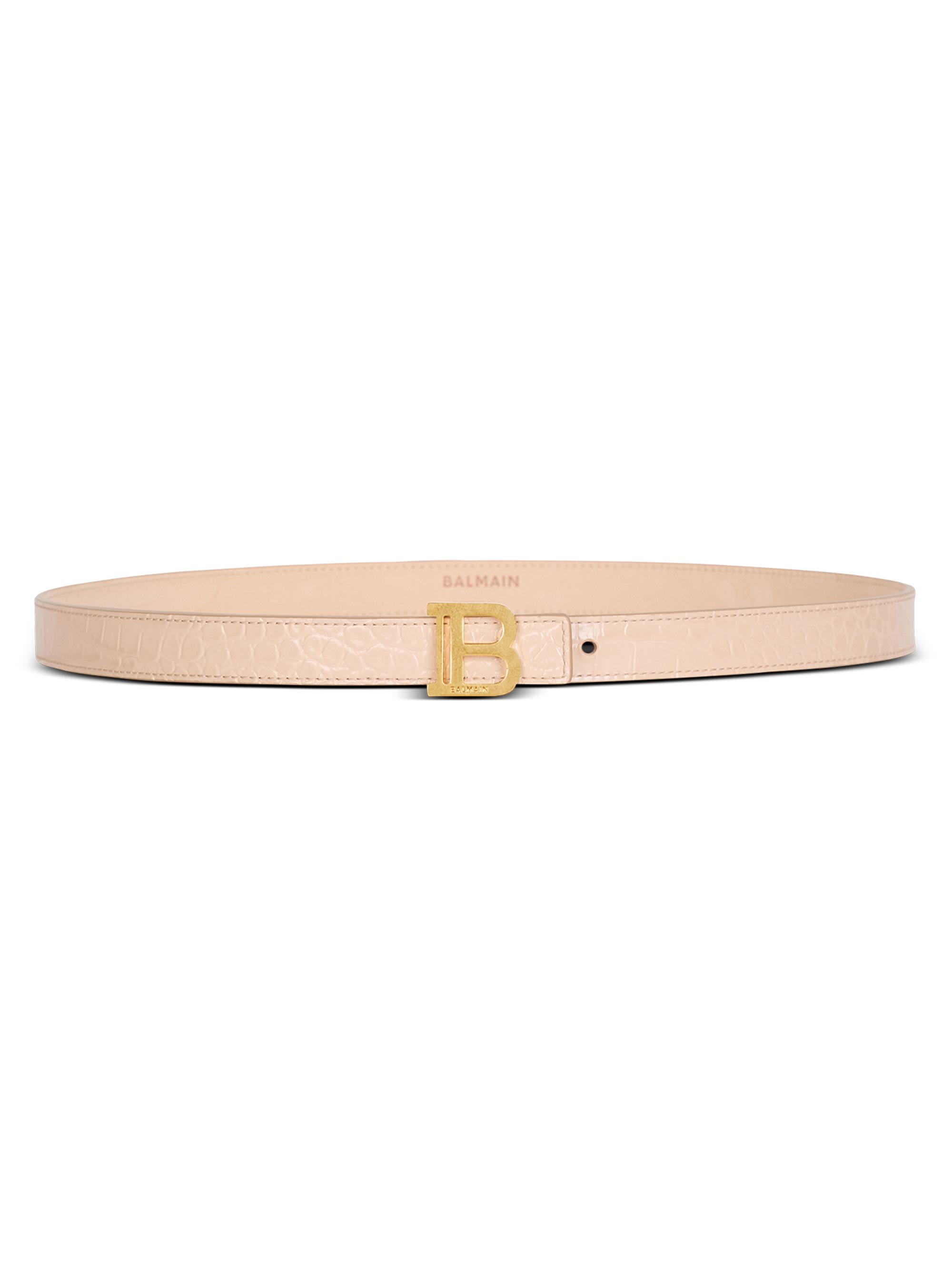 BALMAIN ベルト ベージュ スエード　サイズ　85 Balmain Crocodile-Embossed Leather Belt | Saks Fifth Avenue