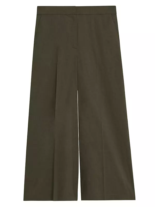 Linen-blend Crop Pants
