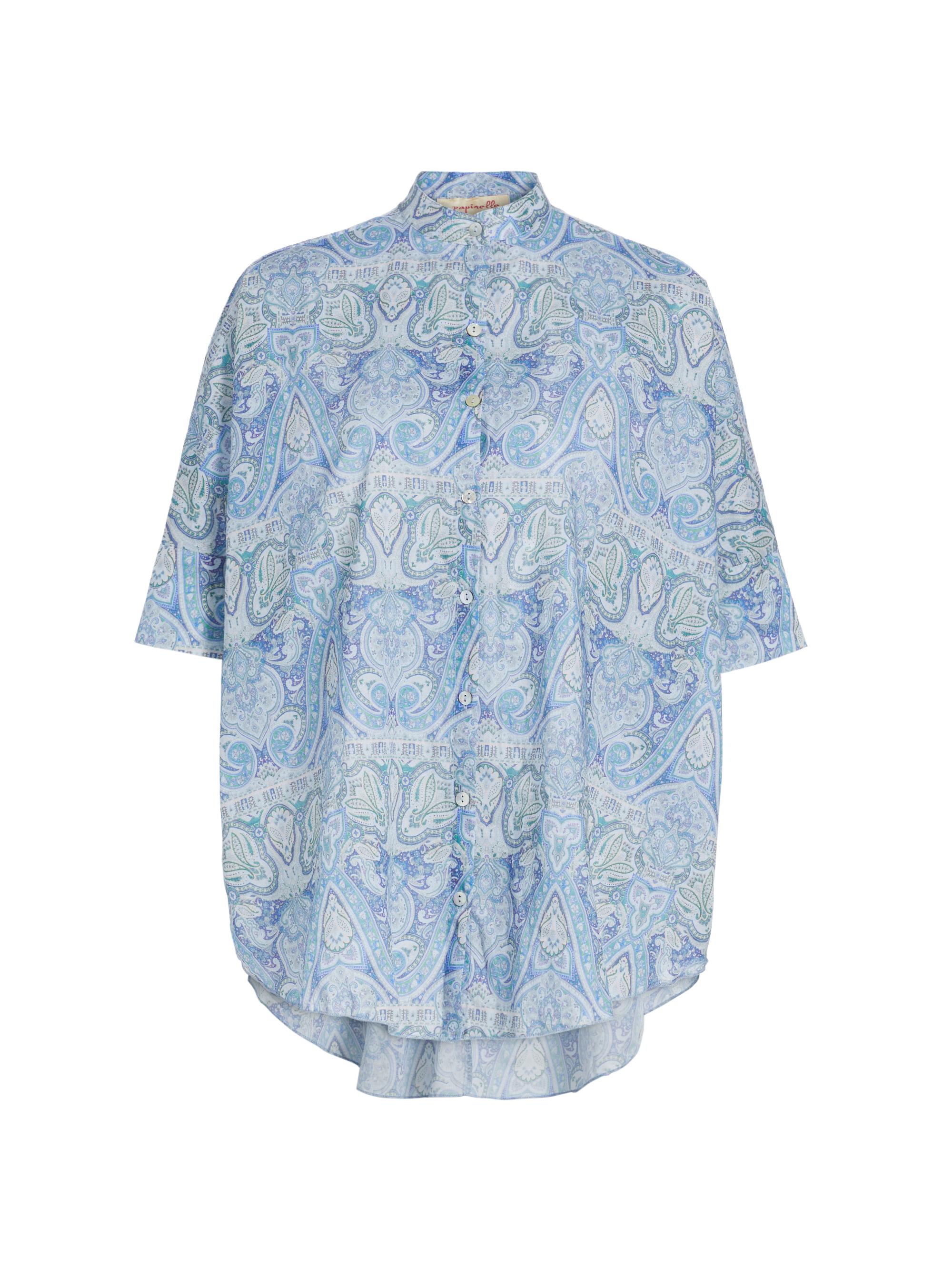 Papinelle Women's Nahla Flowy Paisley Nightshirt - Crystal Blue