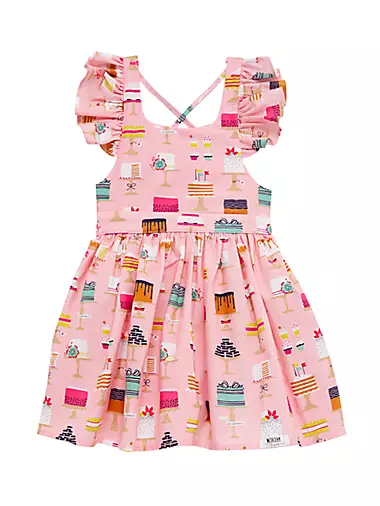 Little Girl's & Girl's Ruffled Cake Print Dress