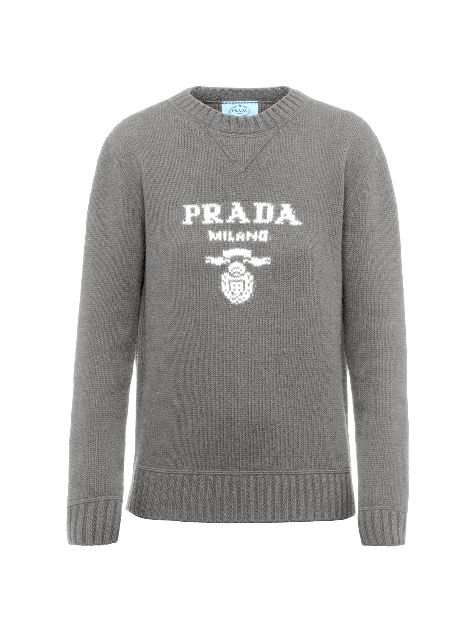 Prada Women's Cashmere and Wool Crew-Neck Sweater - Grey
