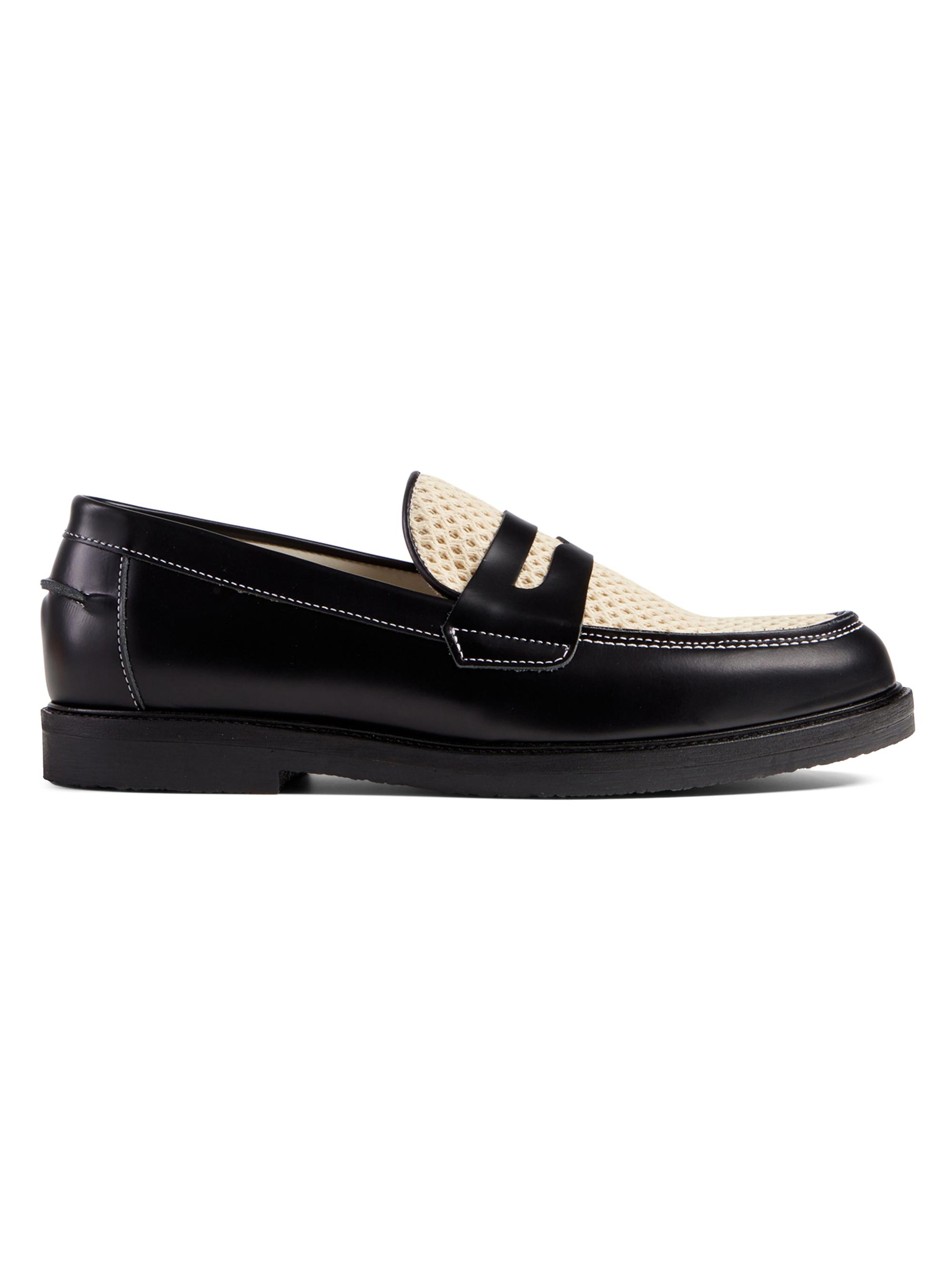 Duke + Dexter Men's Wilde Rattan Leather Penny Loafers - Black Rattan