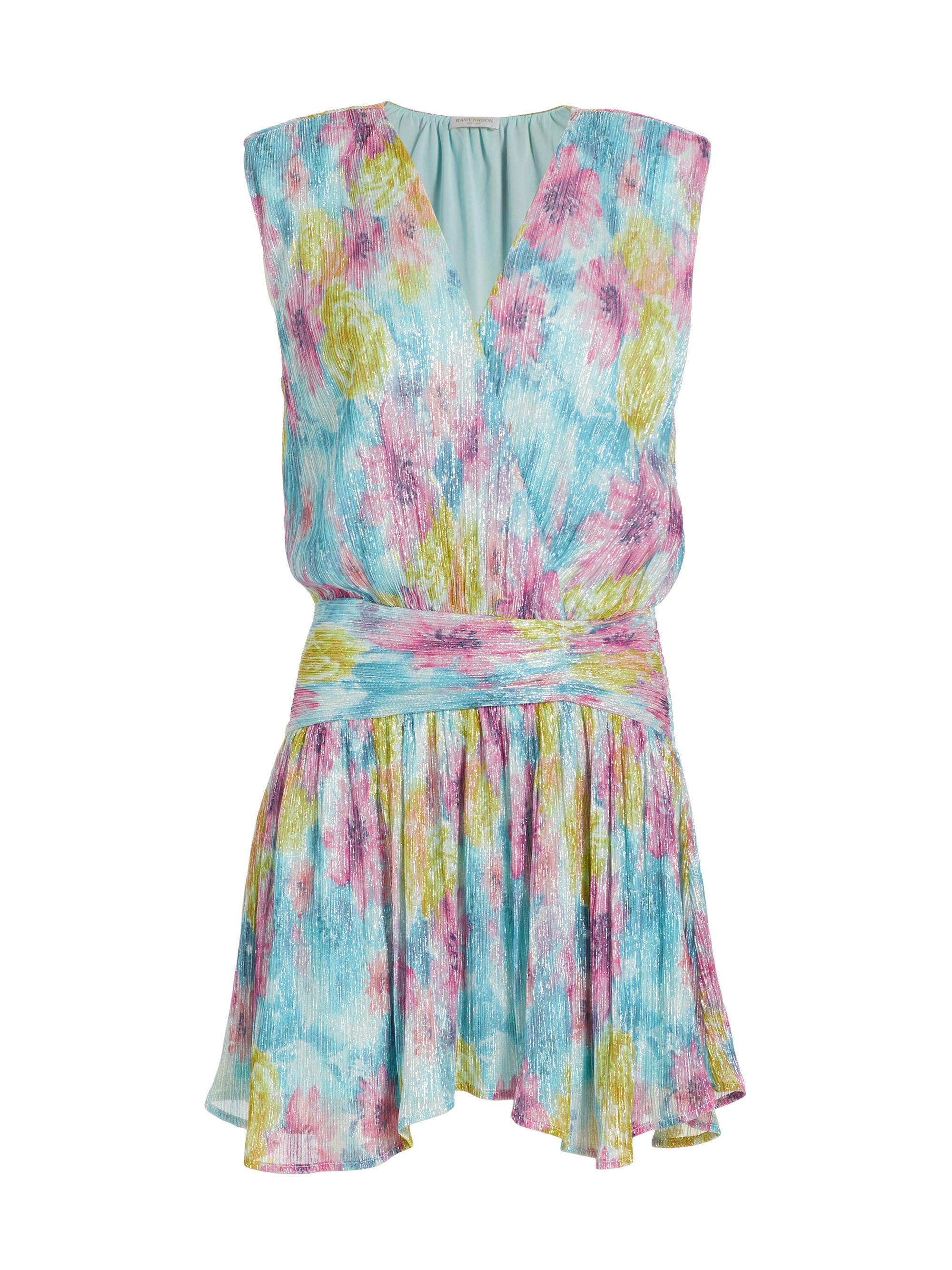 Ramy Brook Women's Matilda Watercolor Minidress - Lime Multi