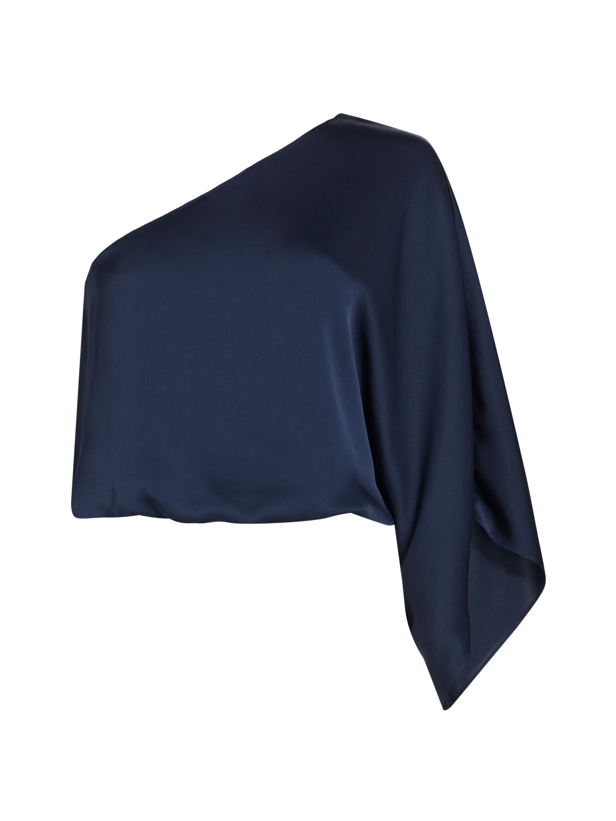 Ramy Brook Women's Gina Satin One-Shoulder Top - Spring Navy