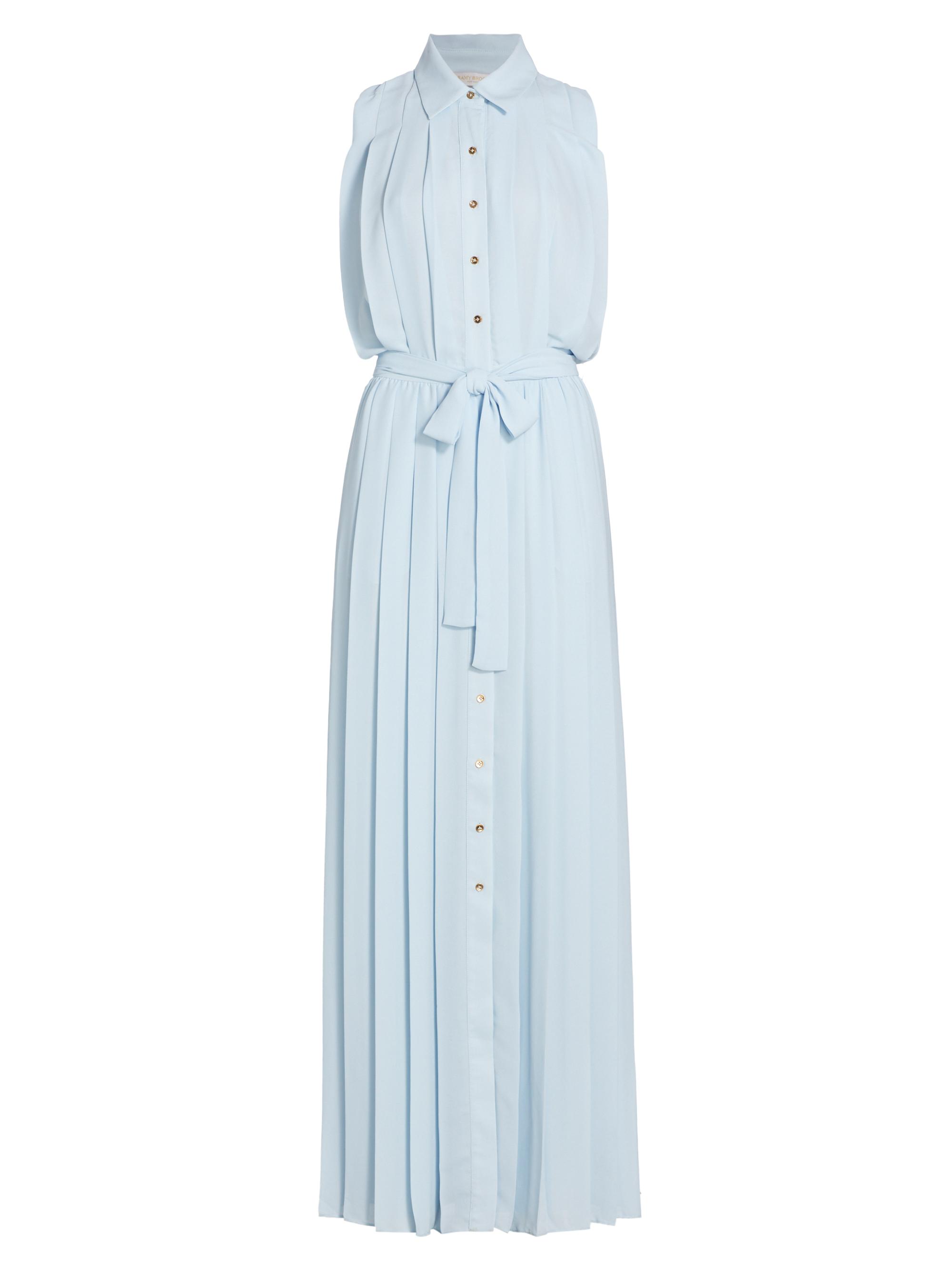 Ramy Brook Women's Coraline Pleated Sleeveless Shirtdress - Crystal Blue