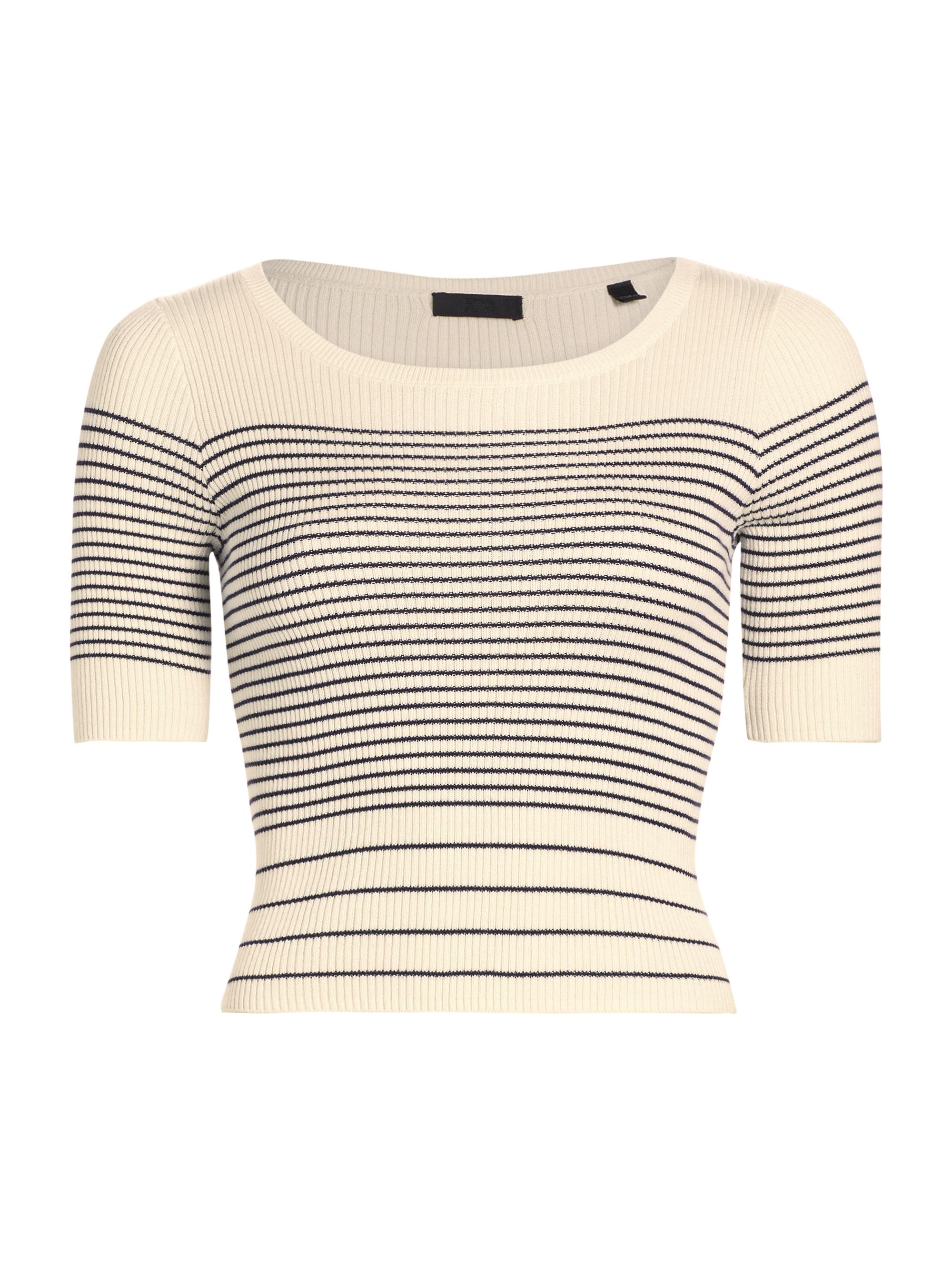 ATM Anthony Thomas Melillo Women's Striped Cotton & Silk Sweater - Chalk Ink