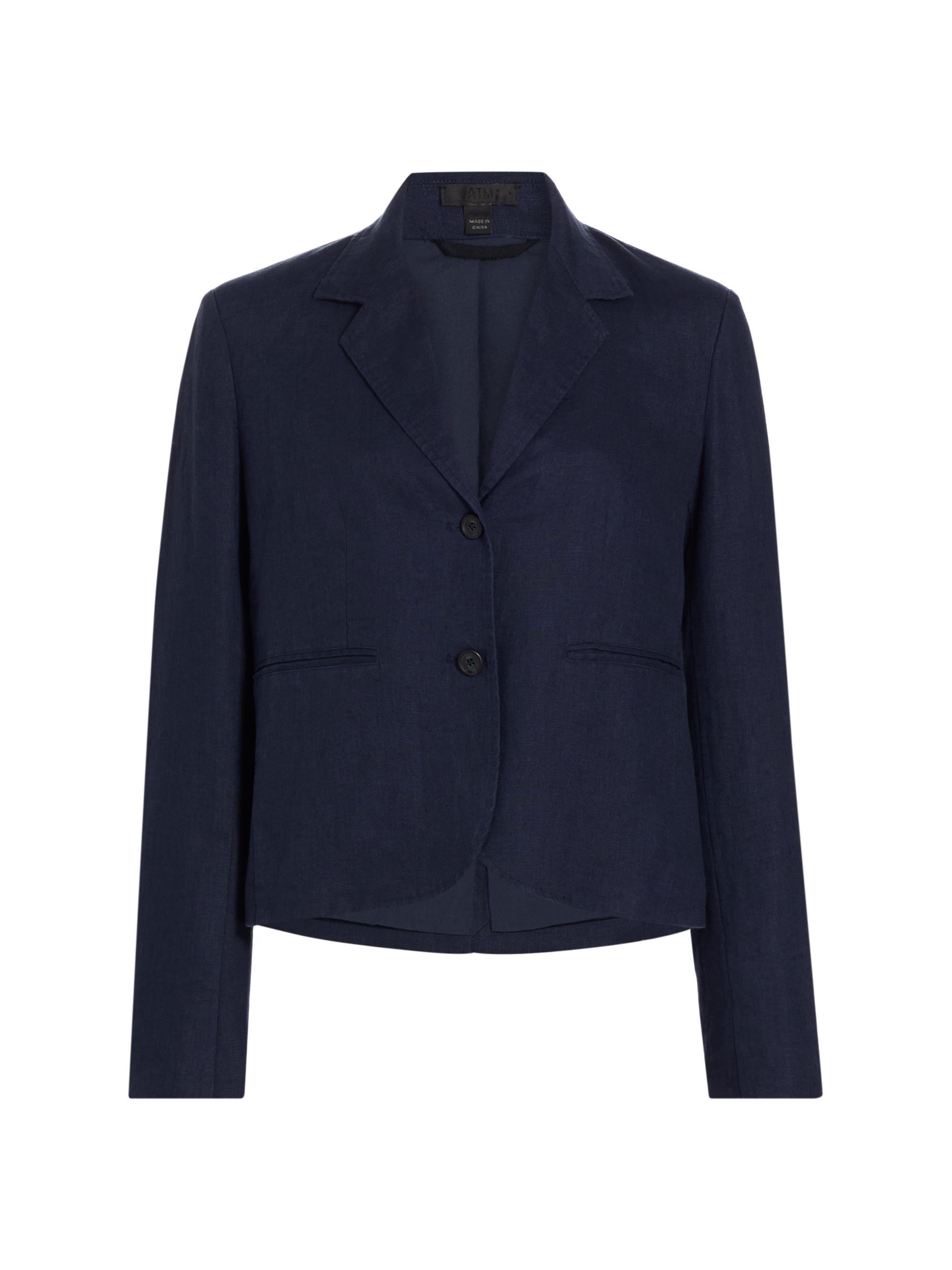 ATM Anthony Thomas Melillo Women's Boy Boxy Linen & Cotton Blazer - Ink