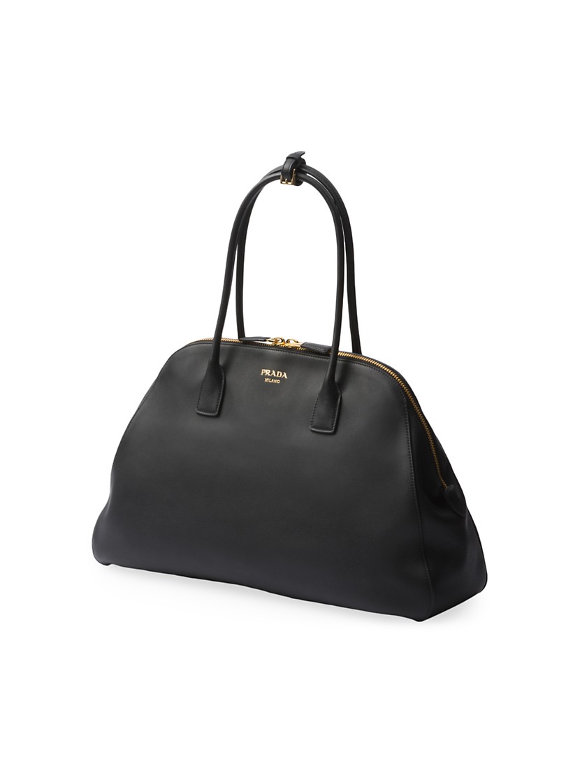 Shop Prada Large Leather Tote Bag with Zipper Closure | Saks Shop Prada Large Leather Tote Bag with Zipper Closure | Saks