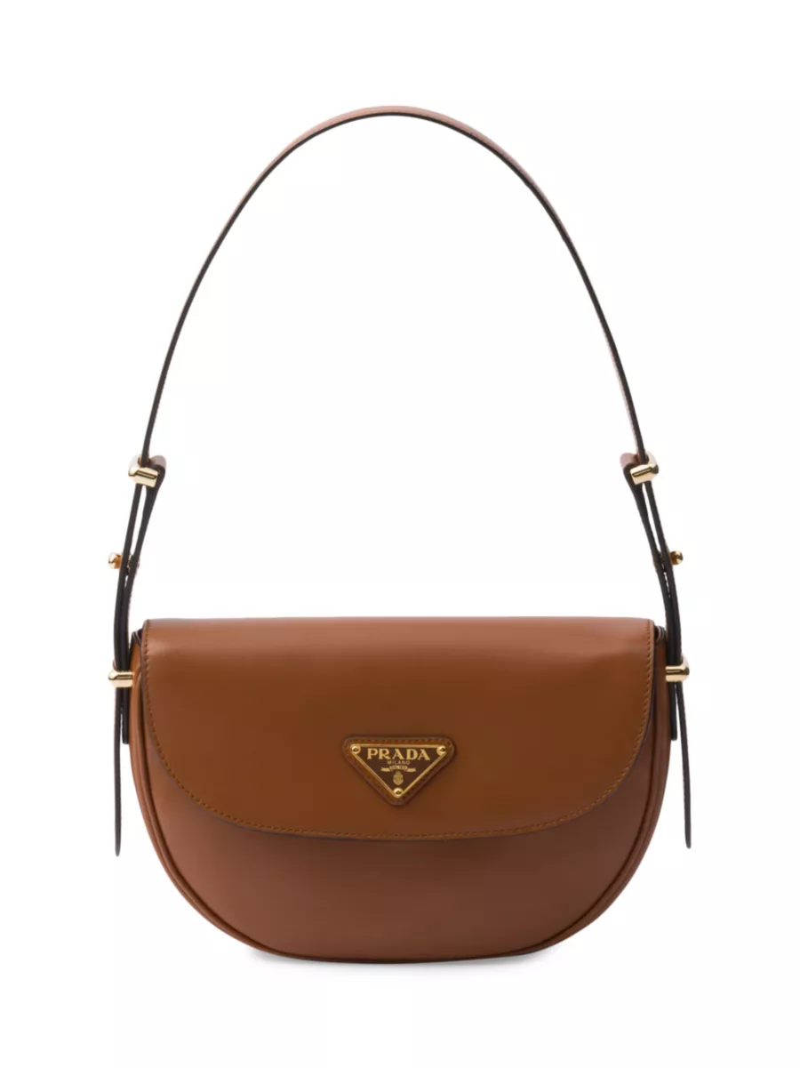 Shop Prada Arqué Leather Shoulder Bag with Flap | Saks Fifth Shop Prada Arqué Leather Shoulder Bag with Flap | Saks Fifth