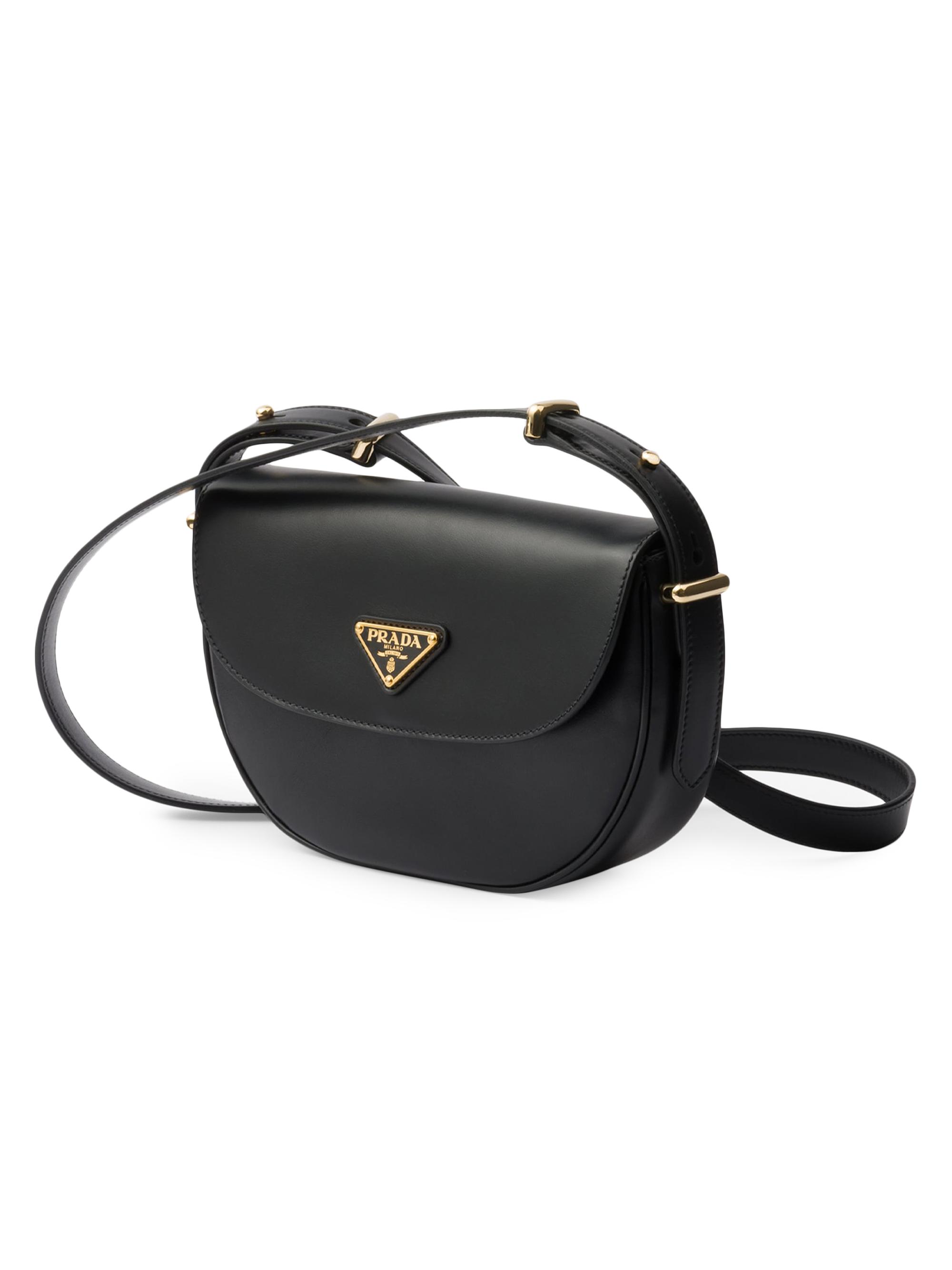 Prada Arqué Leather Shoulder Bag with Flap | Saks Fifth Avenue