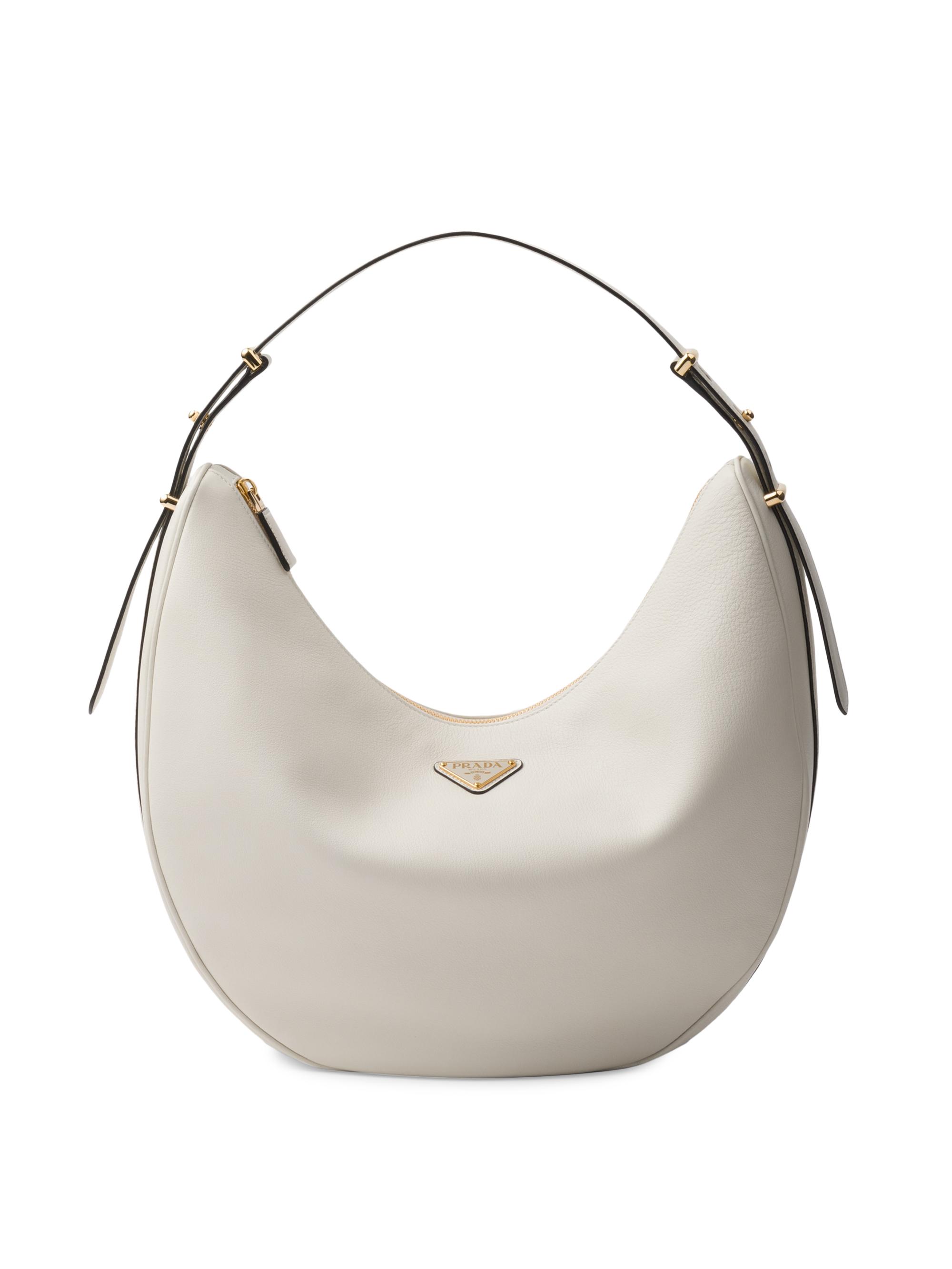 Prada Women's Arqué  Leather Shoulder Bag - White
