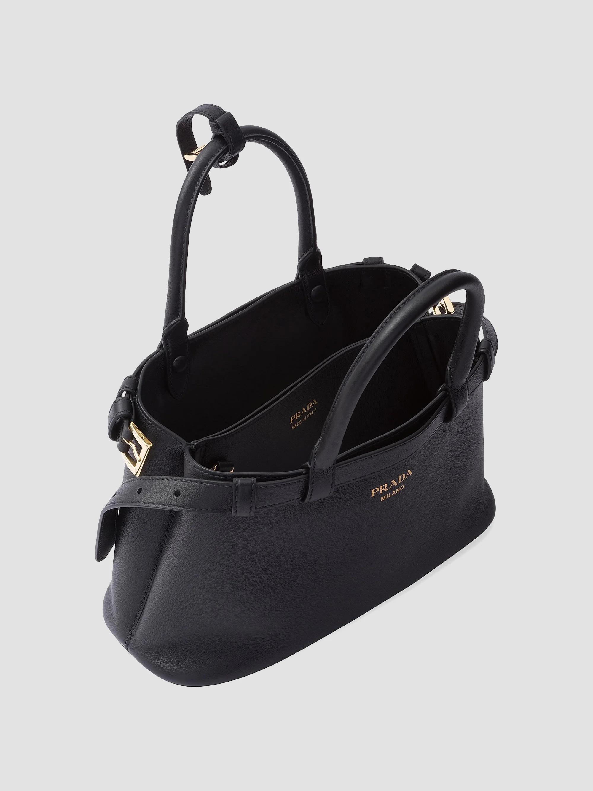 Prada Buckle Small Leather Top Handle Bag with Double Belt | Saks