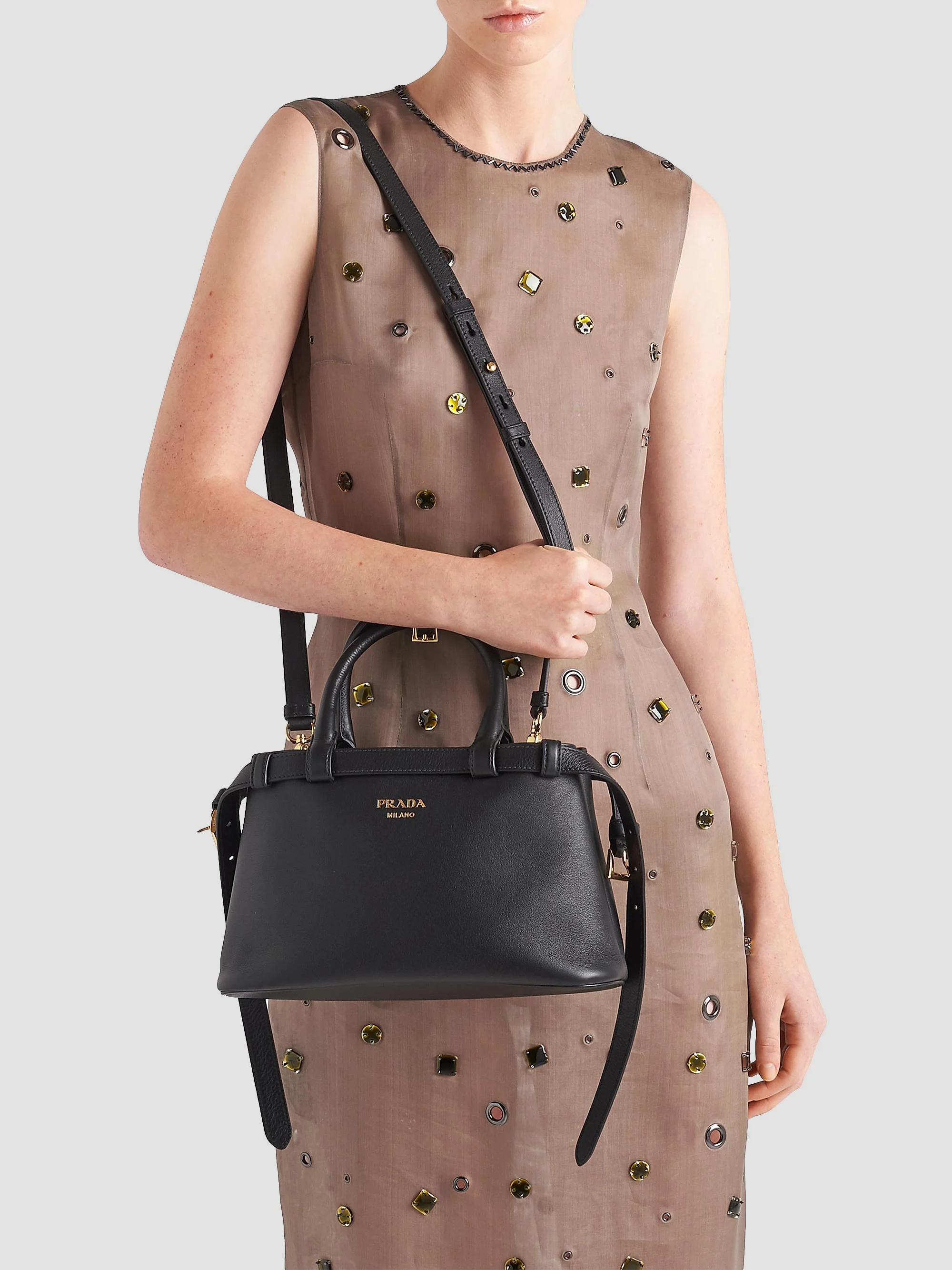 Prada Buckle Small Leather Top Handle Bag with Double Belt | Saks