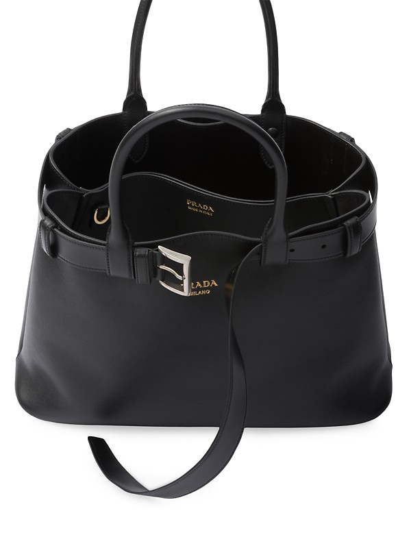 Shop Prada Buckle Large Leather Handbag with Belt | Saks Shop Prada Buckle Large Leather Handbag with Belt | Saks