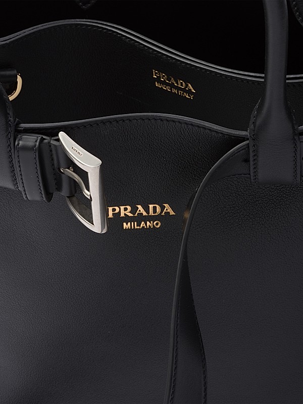 Shop Prada Buckle Large Leather Handbag with Belt | Saks Shop Prada Buckle Large Leather Handbag with Belt | Saks