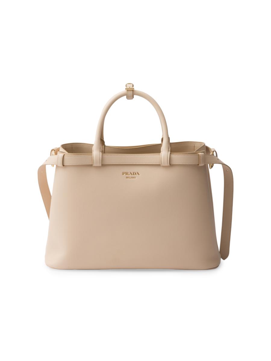 Prada Buckle Medium Leather Handbag with Double Belt | Saks