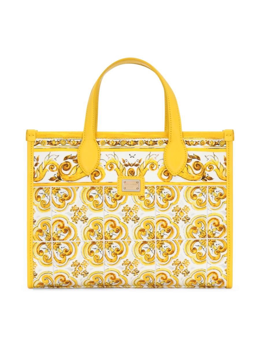 Dolce&Gabbana Girl's Tile Print Canvas Tote Bag | Saks Fifth Avenue