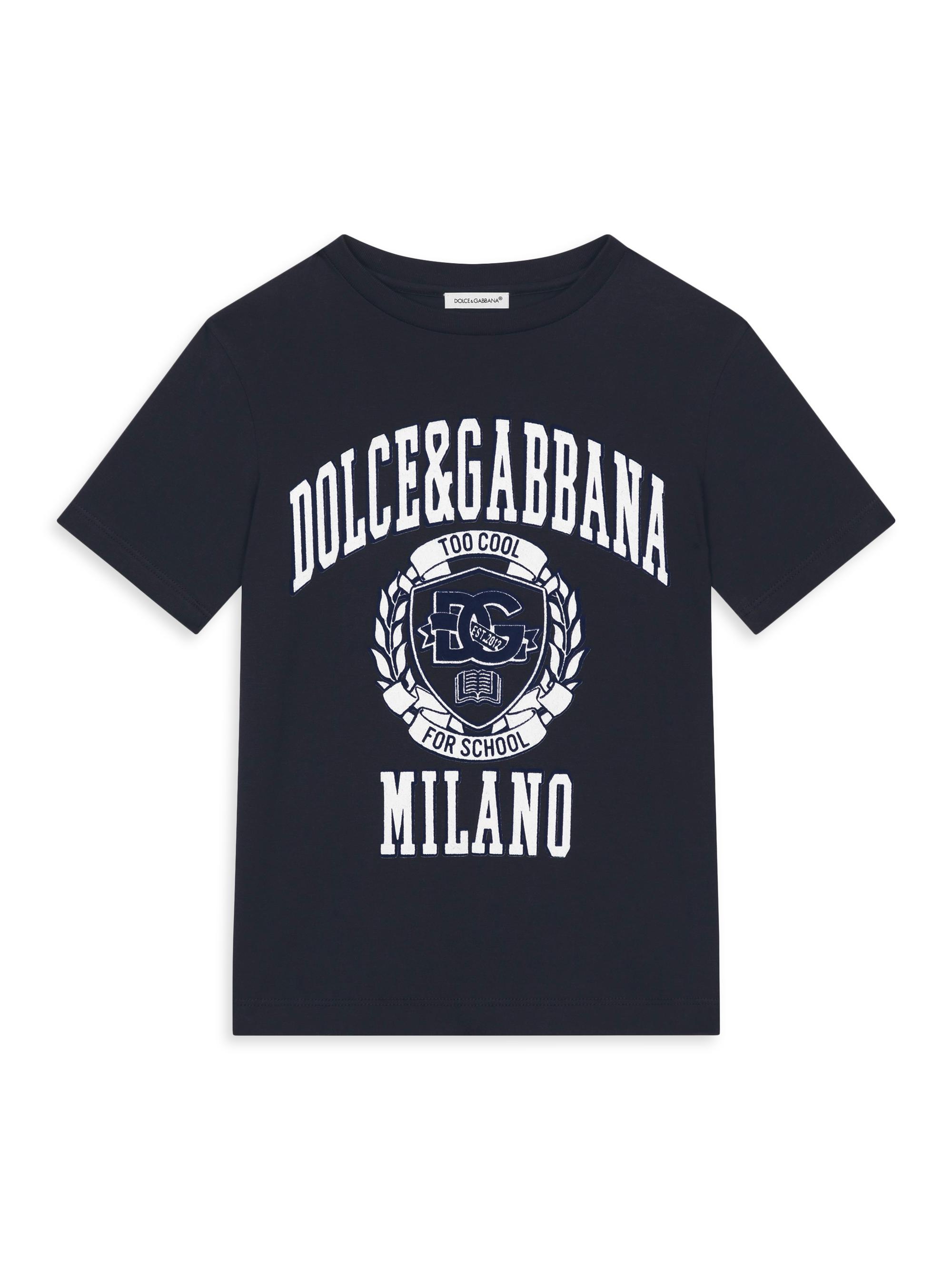 Dolce & Gabbana Little Boy's & Boy's Varsity Logo Crewneck T-Shirt - Very Dark Blue