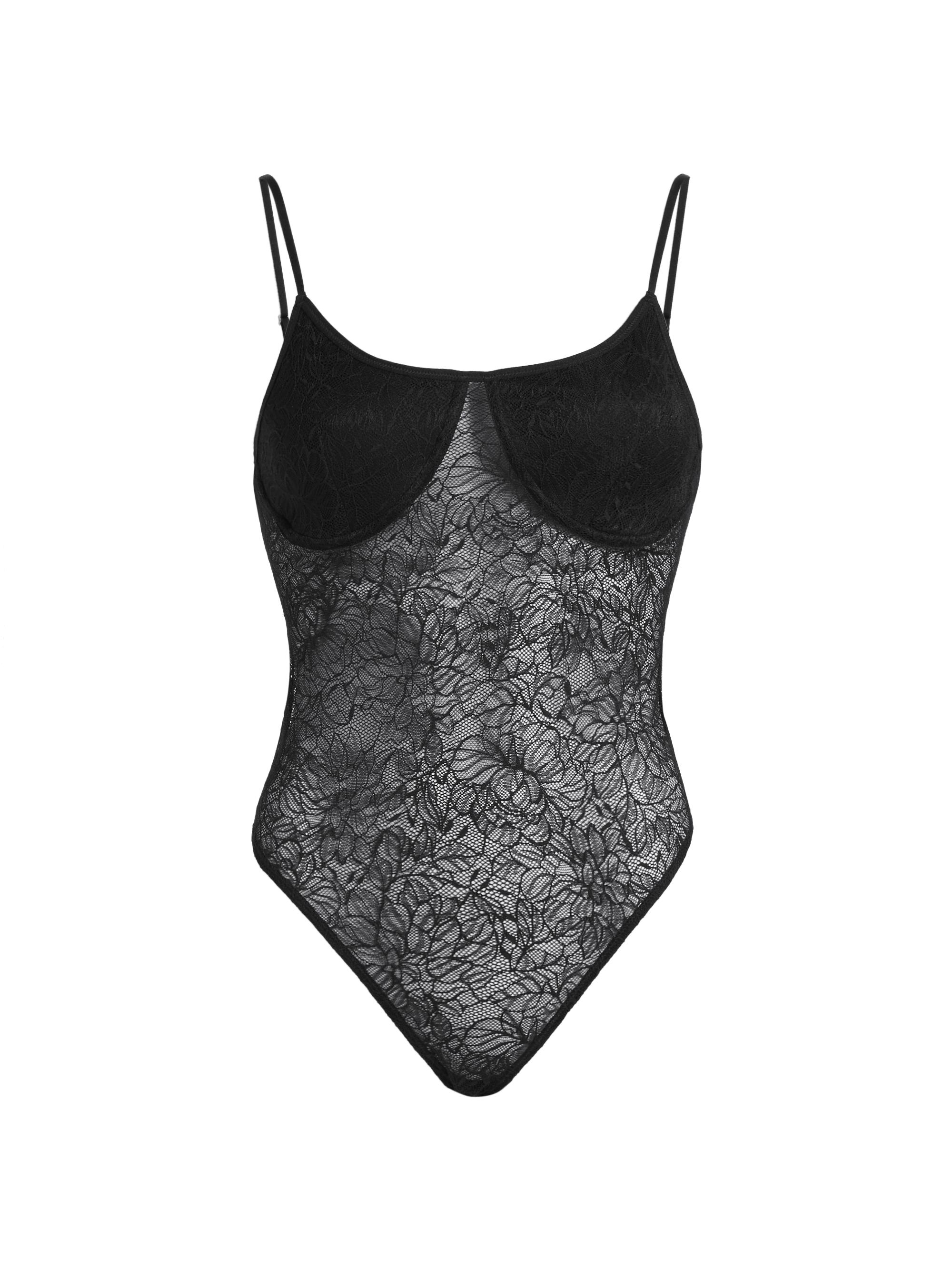 Skin Women's Lynn Lace Underwire Bodysuit - Black